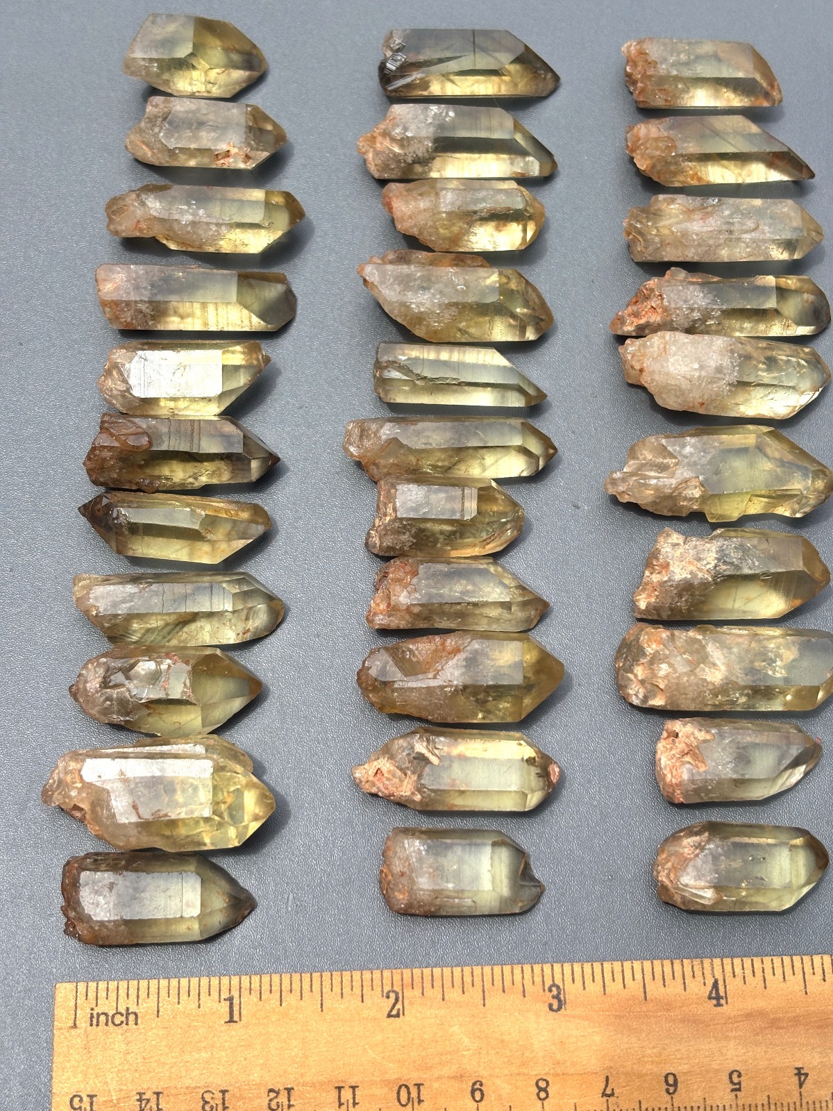 30pcs Tibet Himalayan Smoky Citrine Rough Quartz Crystal Point Wand Specimen
