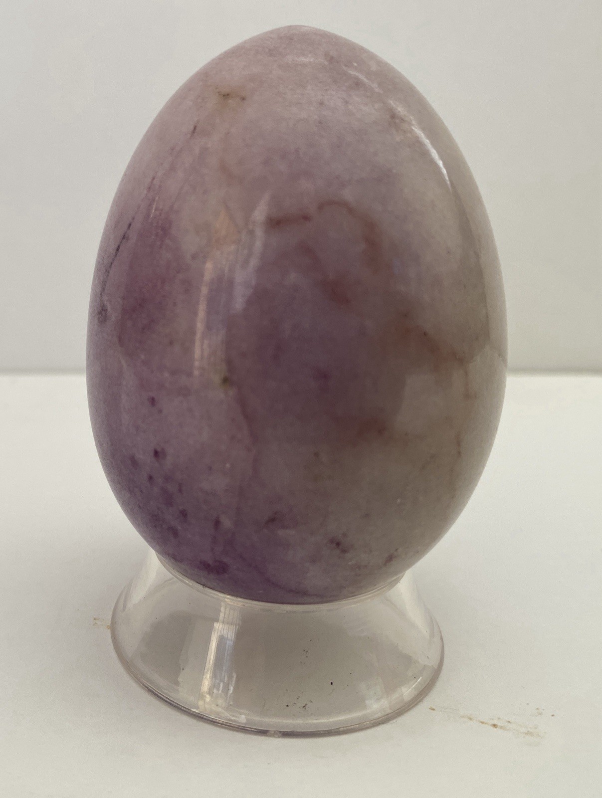 Natural Onyx Stone Egg With Stand Hand Polished Banded Agate Calcite Crystal