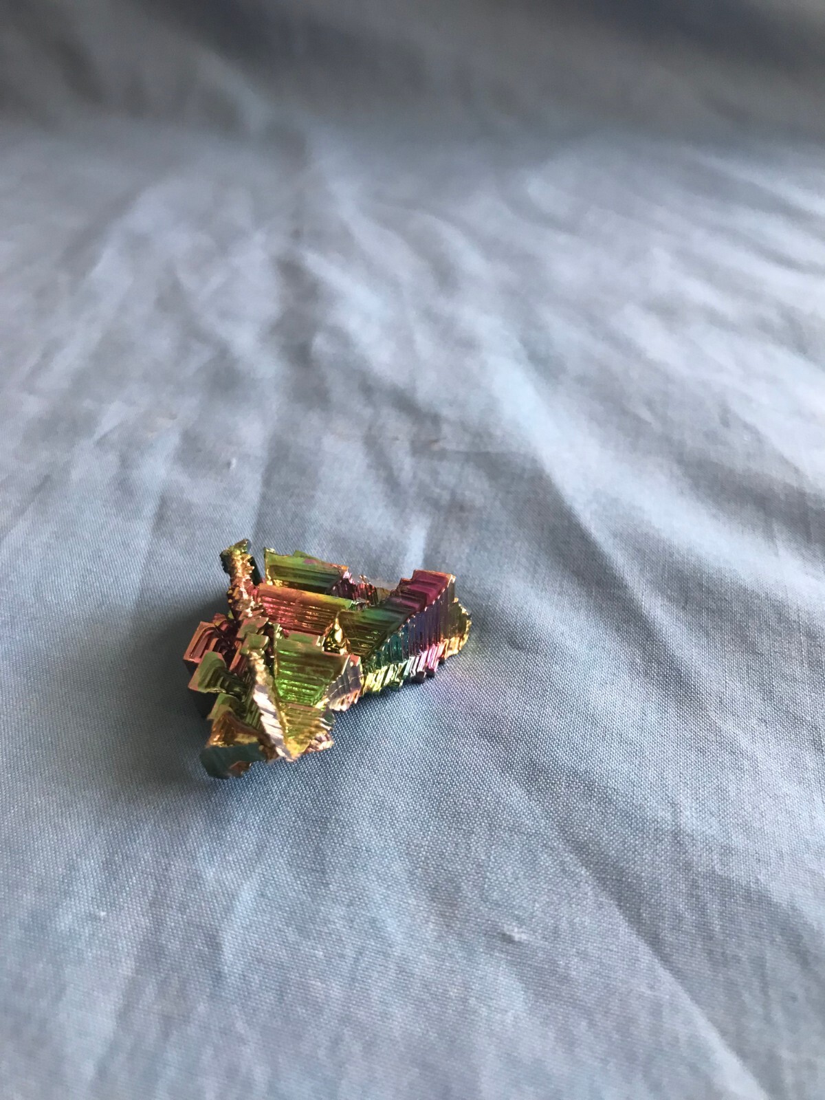 Pretty .89 Ounce 1-5/8” x 1-1/4” x 5/8” Piece of Rainbow Bismuth Crystals