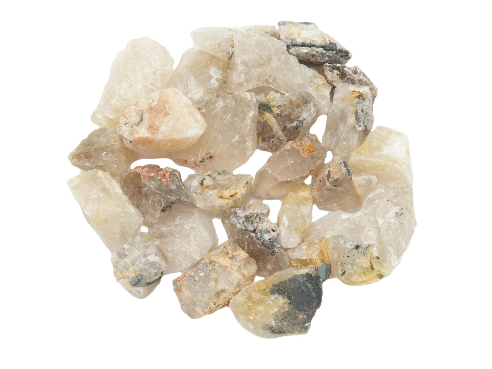 8 oz Quartz Rutilated Quartz Rutile Rough Tumbling Rock from Brazil 1/2 lb