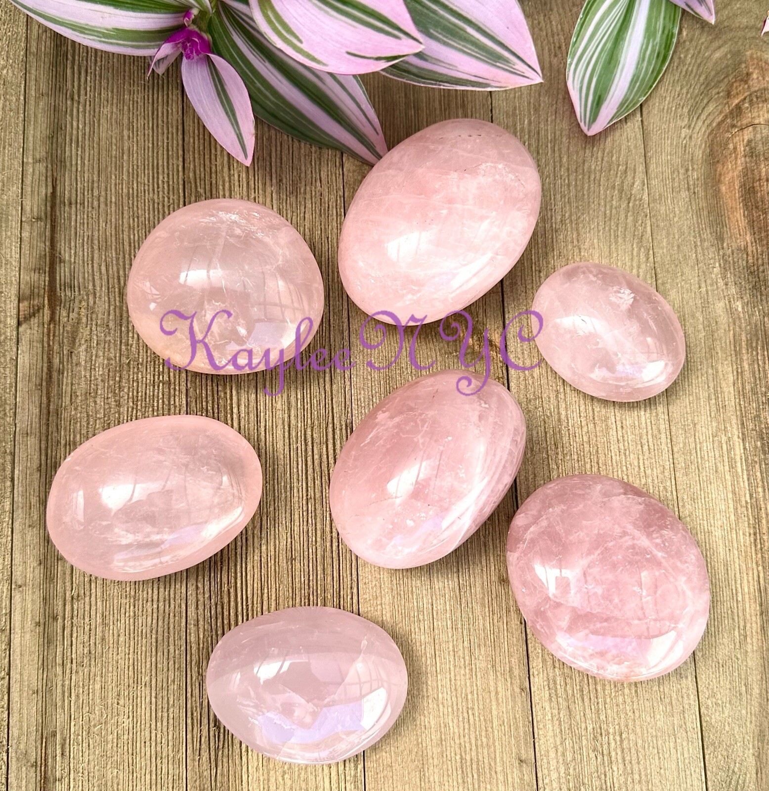 Wholesale Lot 2 Lbs Natural Rose Quartz Palm Stone Crystal Healing