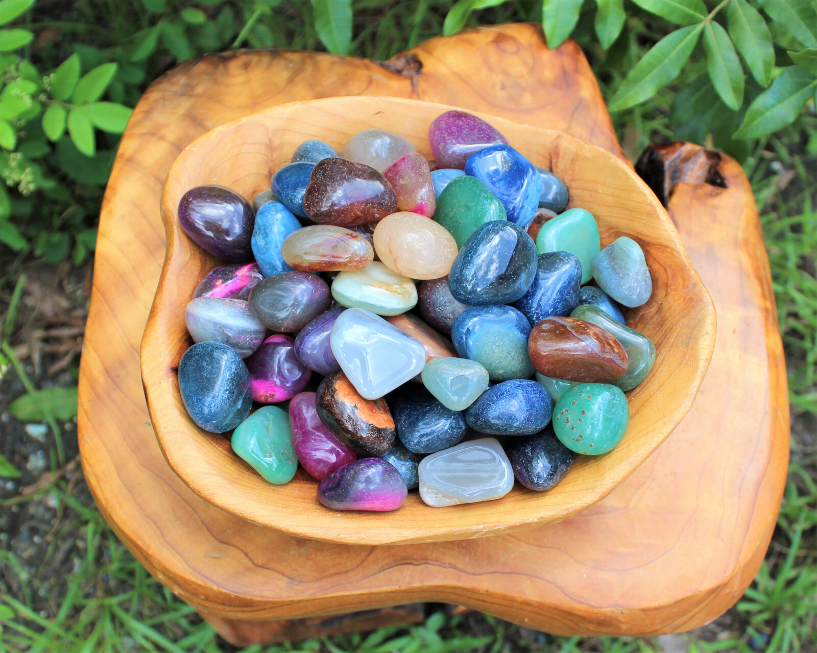 Dyed Tumbled Stones: Bright Colorful Mixed Agate Assorted Gemstone 1 lb Bulk Lot