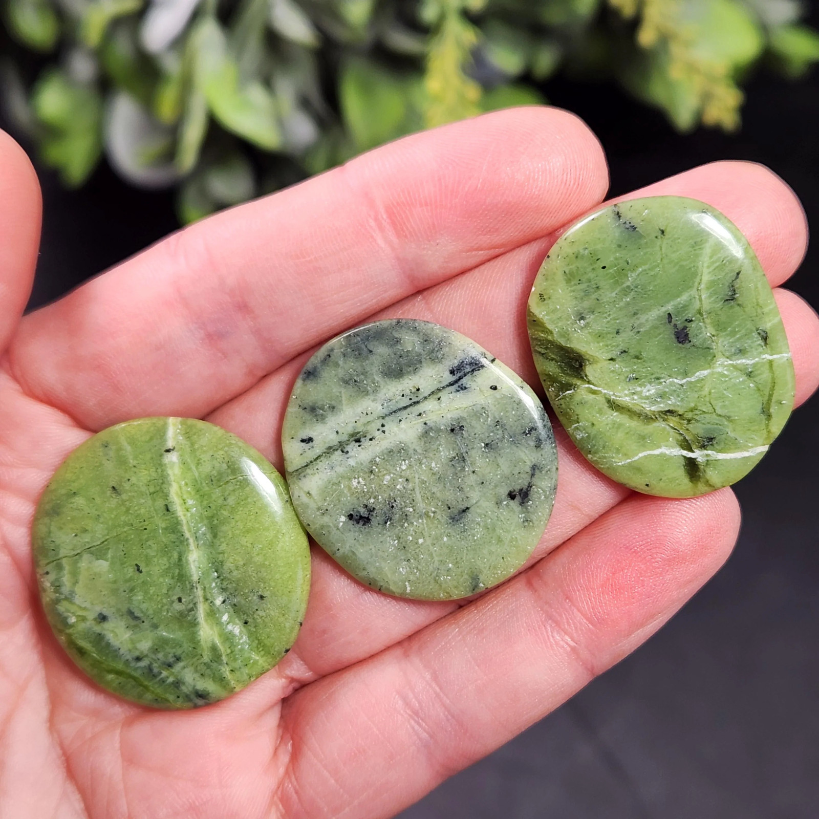 Canadian Green Jade Polished Palm Stone (1″+), Tumbled Jade Crystal Specimen