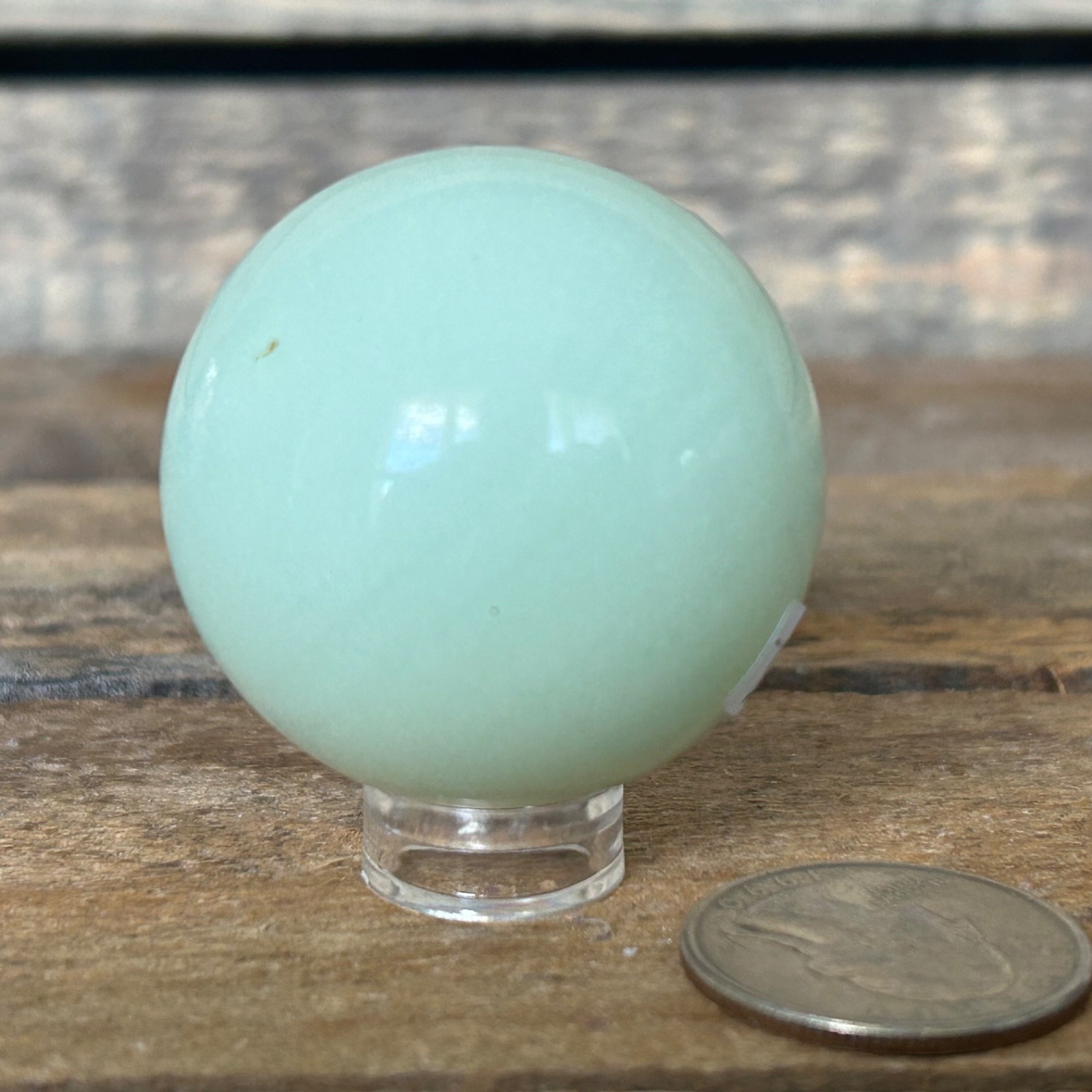 Green Aventurine Sphere 40mm – Light Mint Crystal Ball with Stand