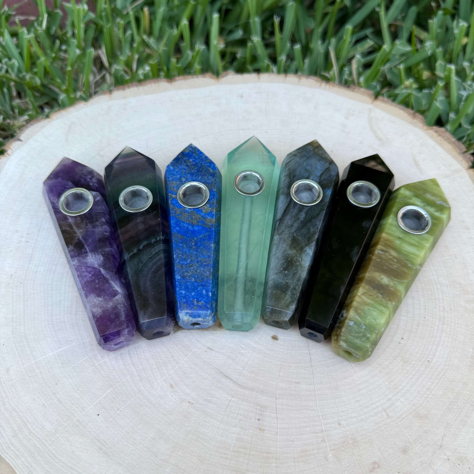 Nature Energy Crystal Smoking Pipe, Handmade Gemstone Pipes, Tobacco Pipe, Gift