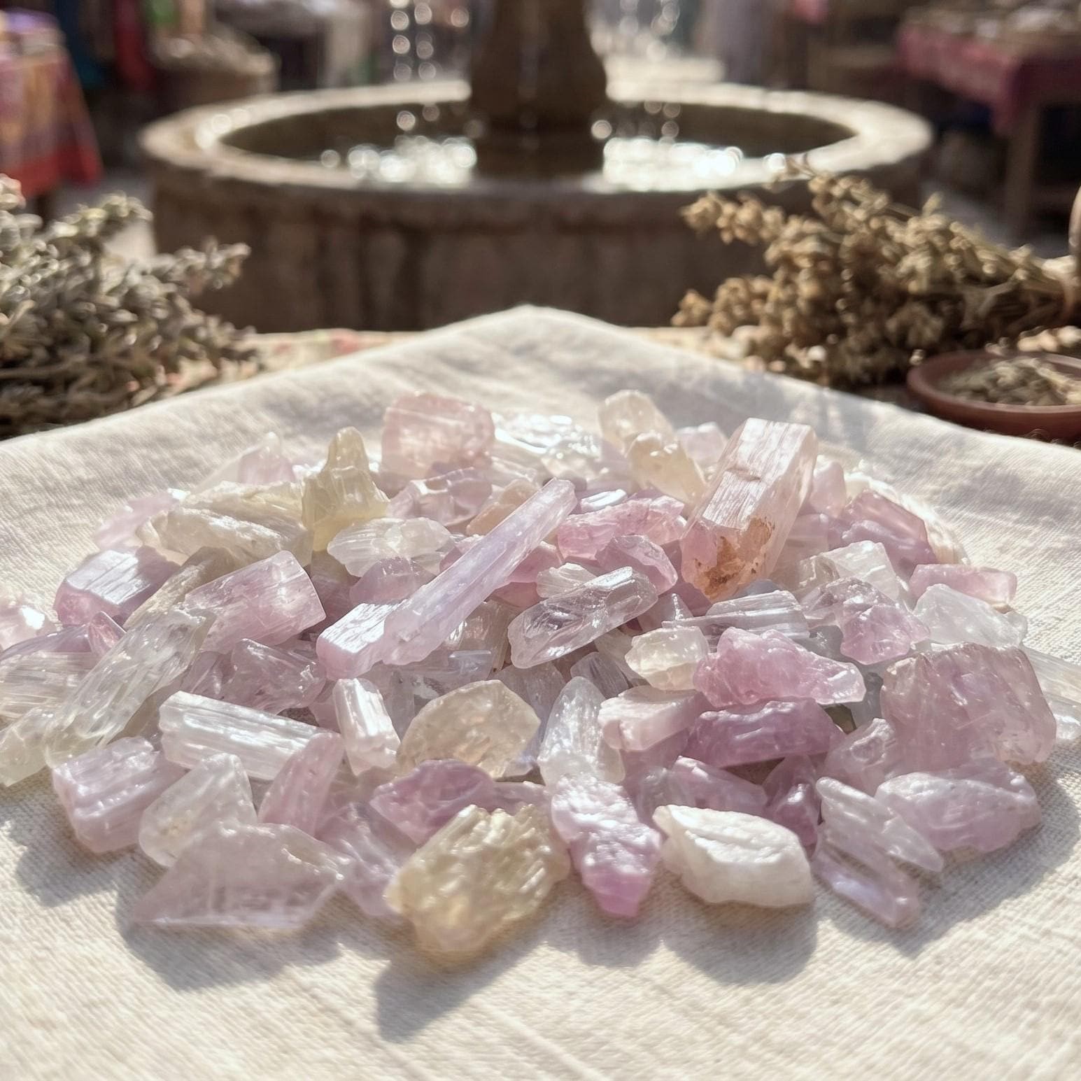 Kunzite Rough Raw Crystals (By The Ounce Or Pound)(UV Reactive) Genuine Mineral