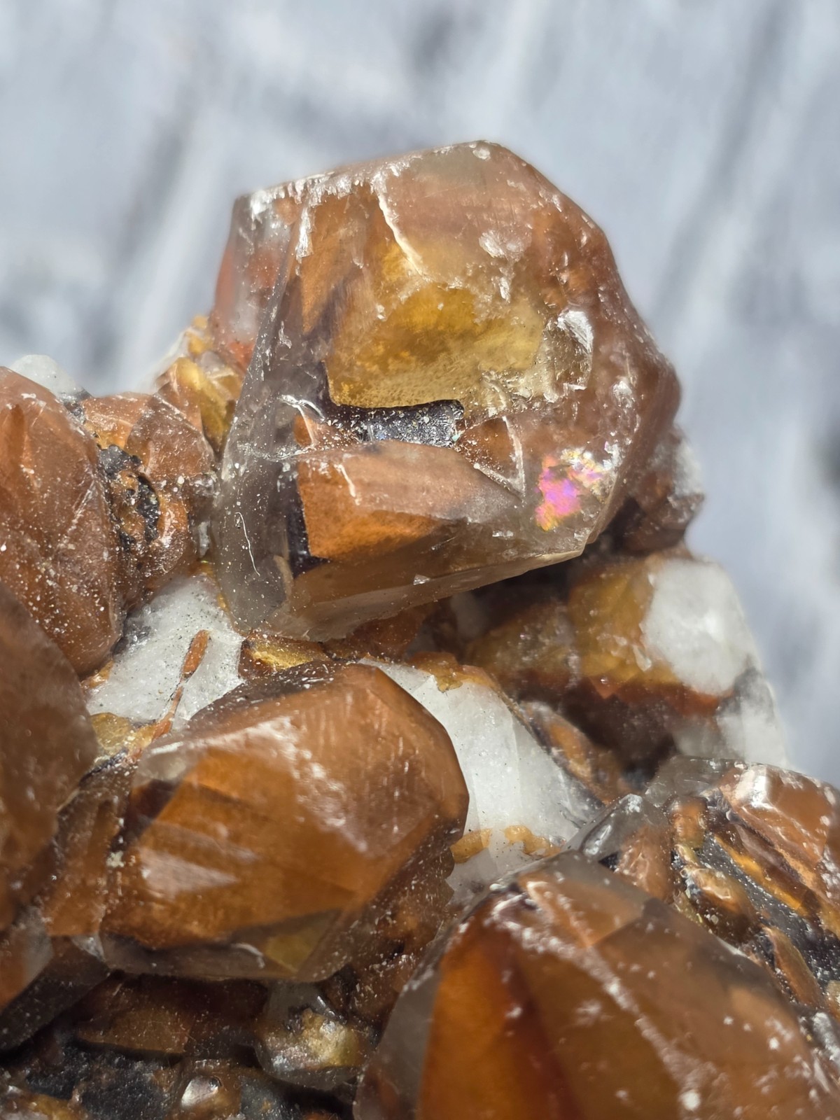 Natural Chocolate Calcite Crystal Cluster on Quartz Ojuela Mine Mexico 198.36g