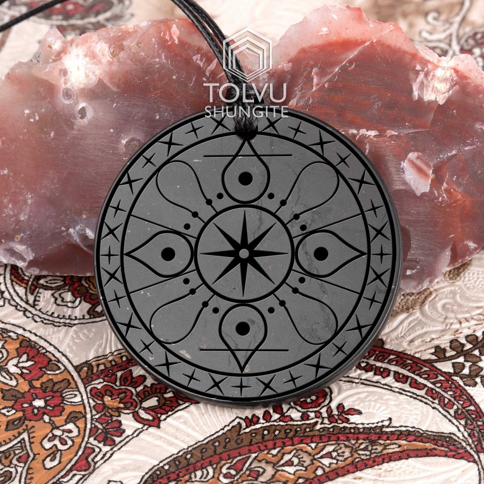 Shungite crystal pendant “Protection” amulet, Activator of vital energy, Tolvu