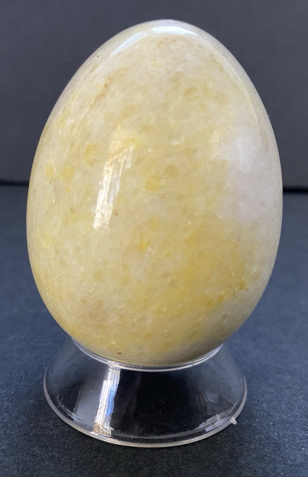Natural Onyx Stone Egg With Stand Hand Polished Banded Agate Calcite Crystal