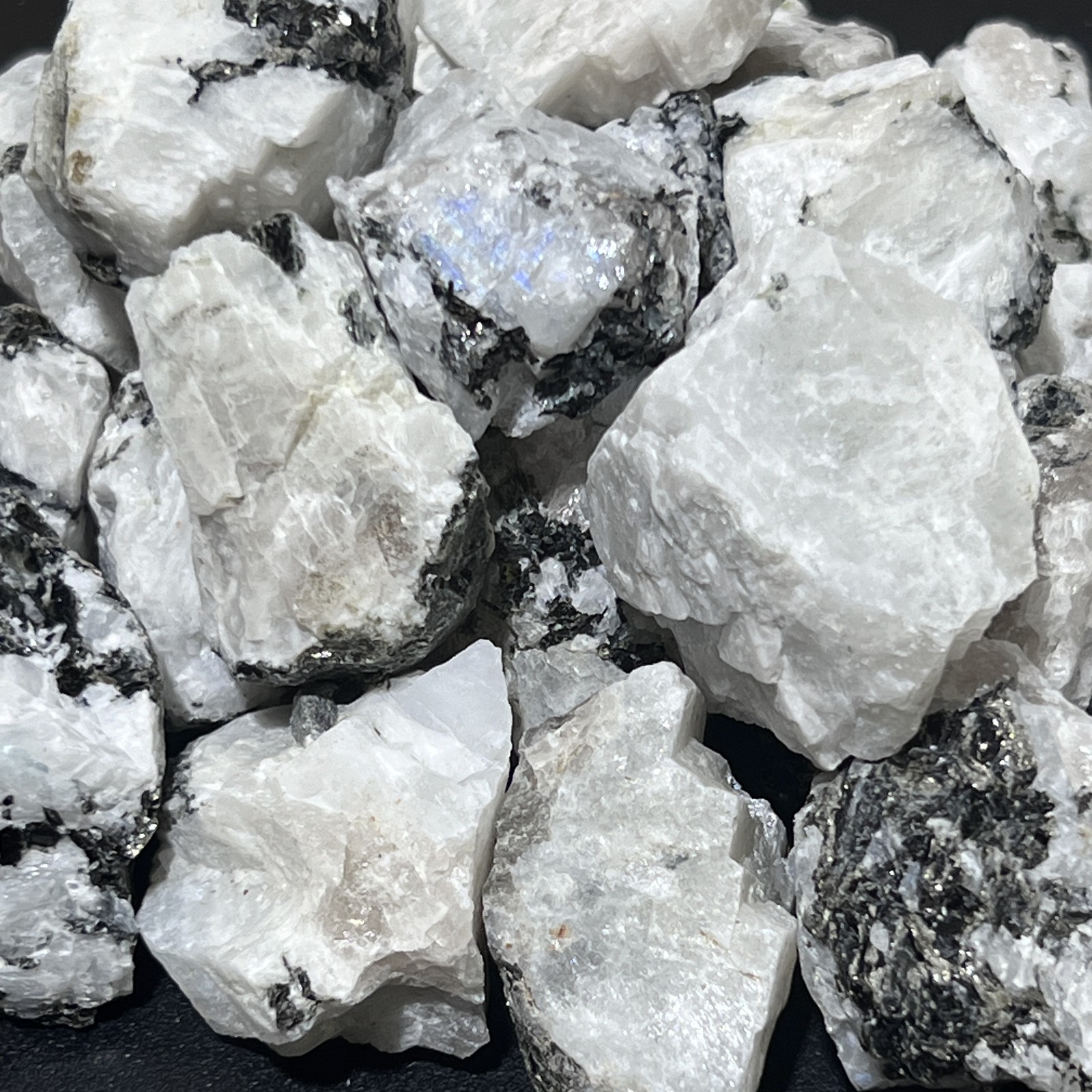 Bulk Wholesale Lot 1 LB Rainbow Moonstone Rough Raw Natural Gemstones Crystals