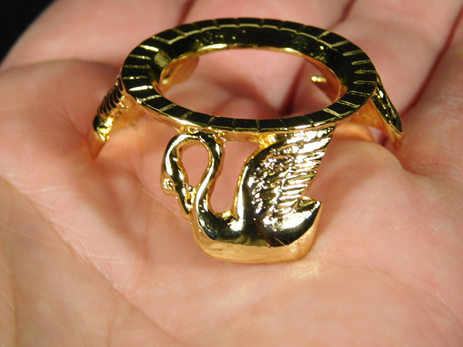 Sphere Display Stand Small Size Swan Design Gold Color