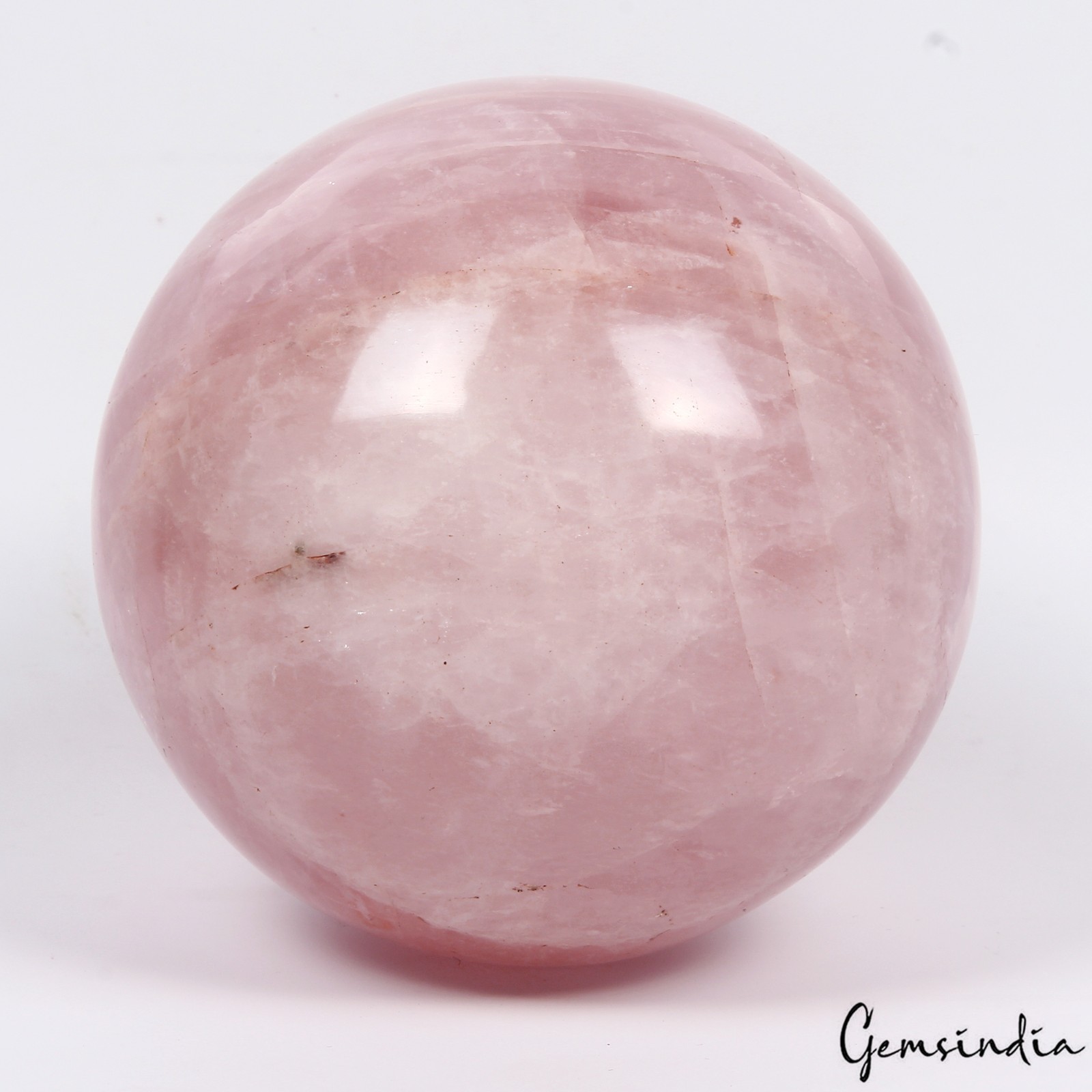 3.9″ Natural Pink Rose Quartz Crystal Healing Mineral Sphere Polished Gemstone