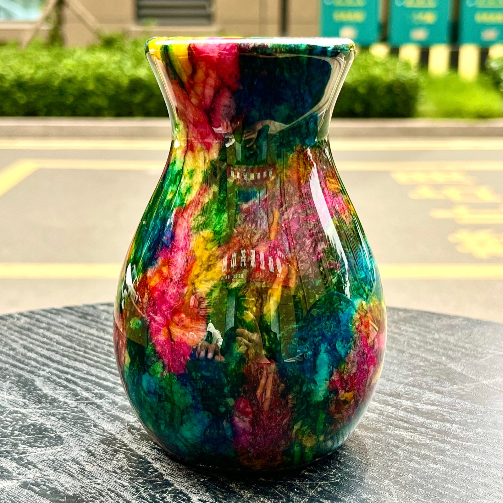 1.08LB Natural “Seven Colors Jade” vase specimen -Taiwan China