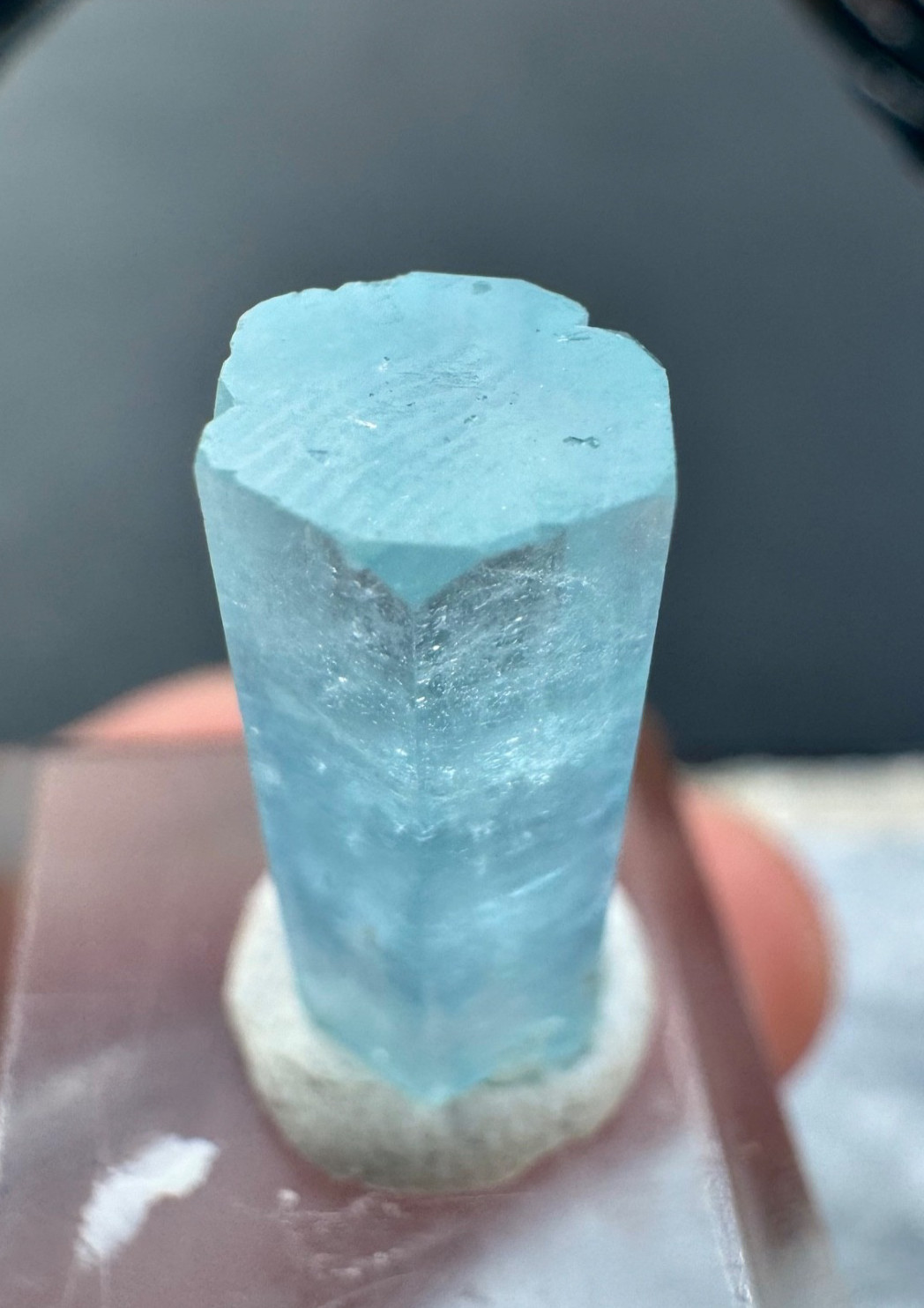 Thumbnail Blue Color Terminated Aquamarine Crystal , 12 Carats @ Minerals