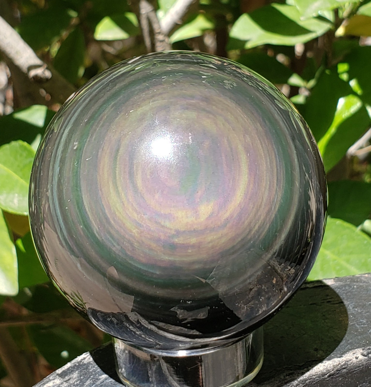 2.33″ Rainbow Obsidian Crystal Sphere Orb Ball, 260g or 9.2 oz