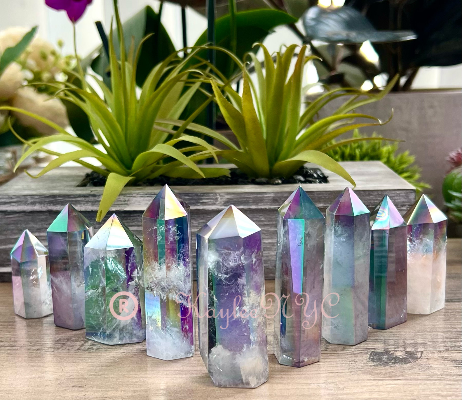 Wholesale Lot 1 Lb Tanzine Aura Clear Quartz Obelisk Tower Point Crystal Energy