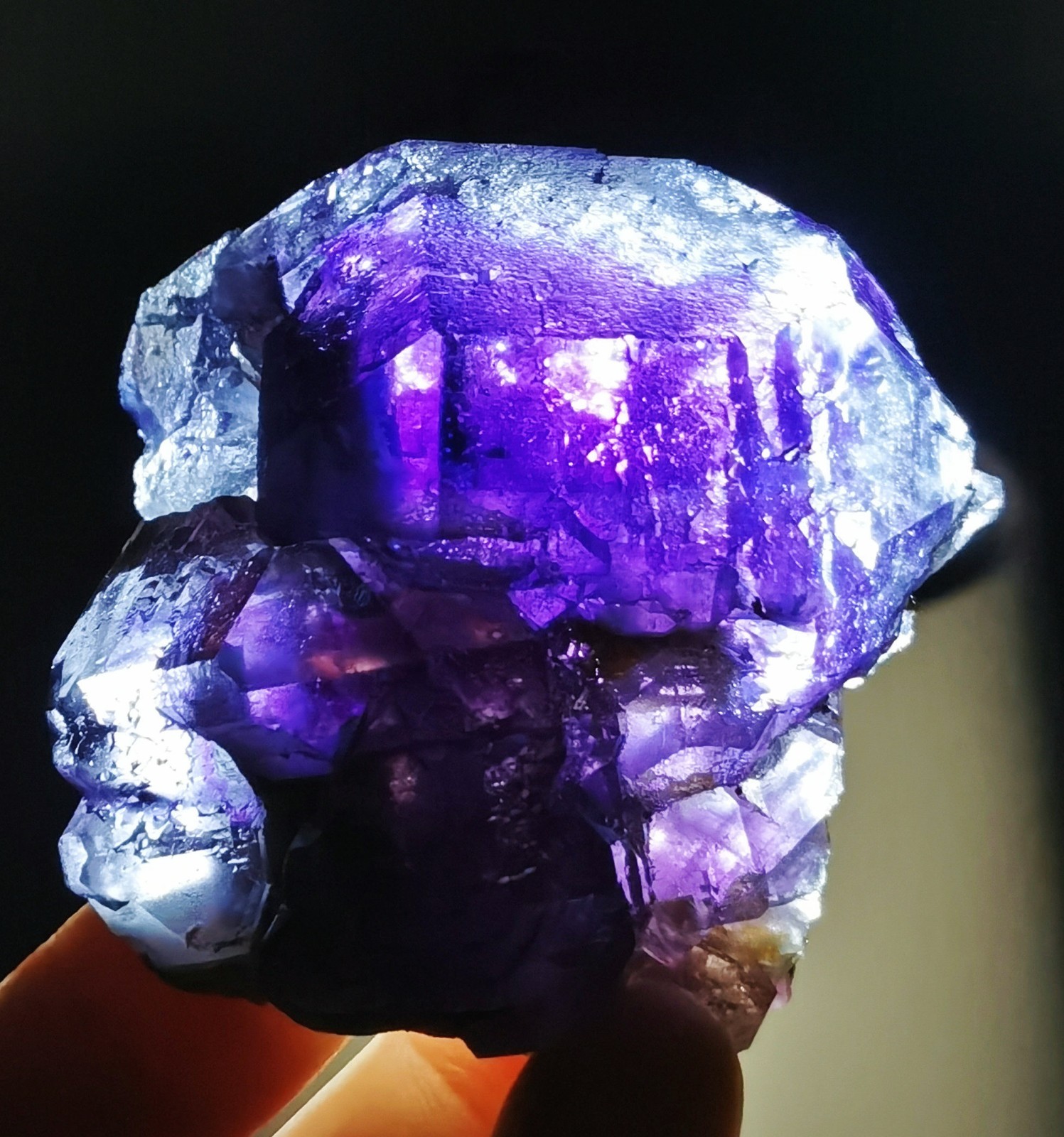 Natural Transparent Purple Window Fluorite Mineral Specimen China