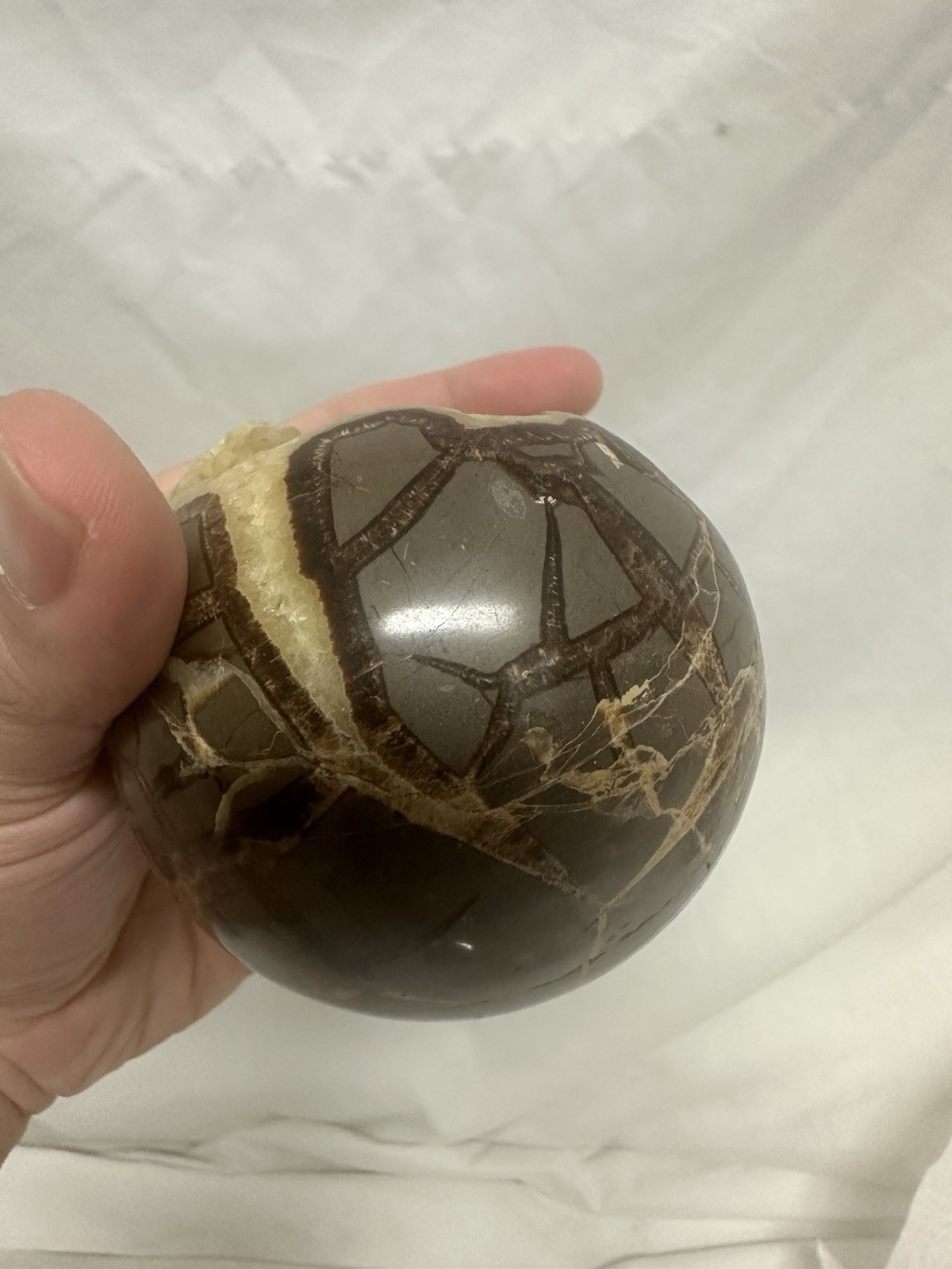 Septarian Dragon Stone Sphere Geode Calcite Druzy Crystal Ball Polished Sphere