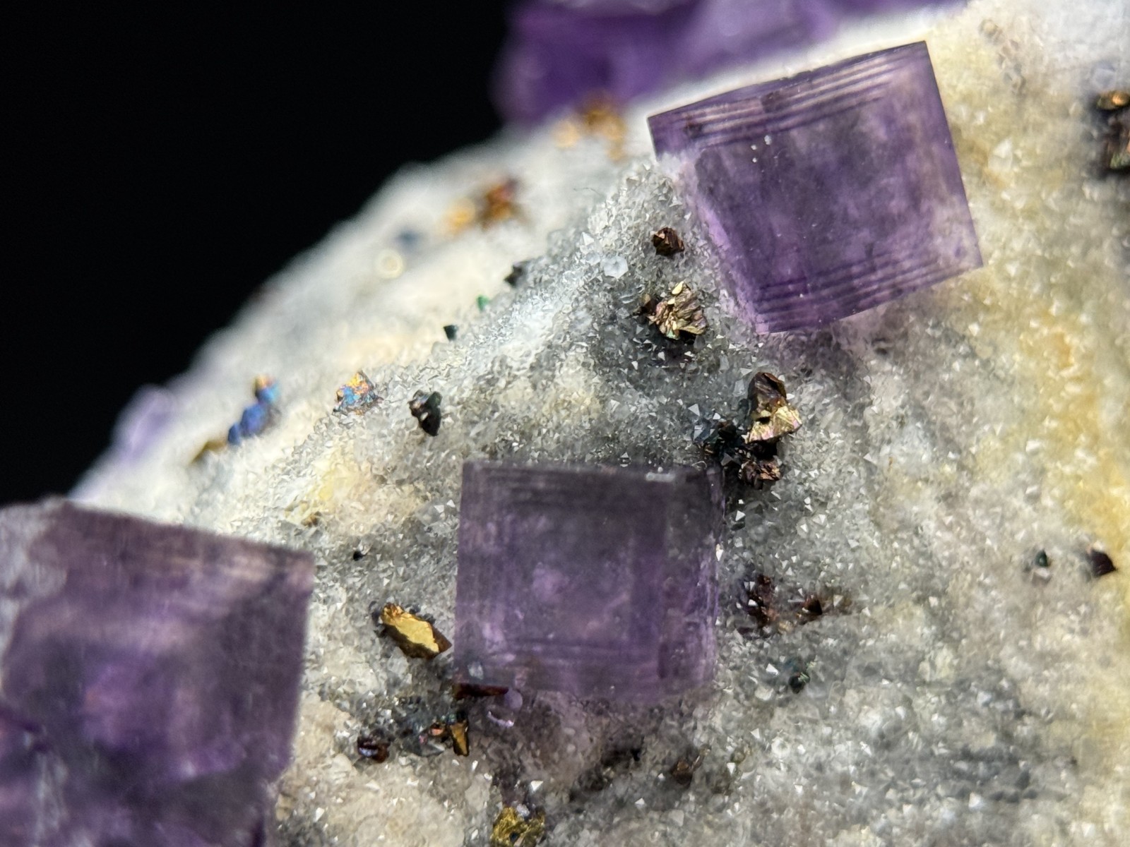 Simply Incredible!! INSANE zoned cubic purple fluorite-FLUORESCENT! Anhui, China