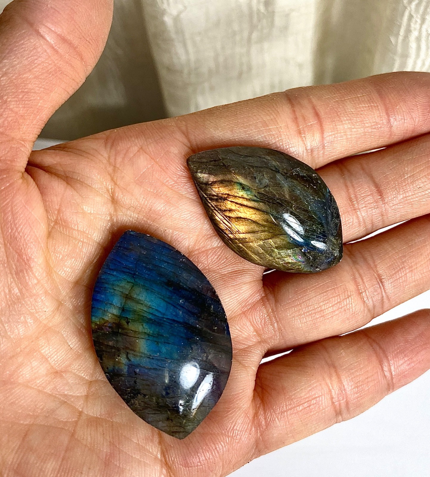 Wholesale Lot 12 Pcs Natural Labradorite Cabochon Crystal Healing Energy