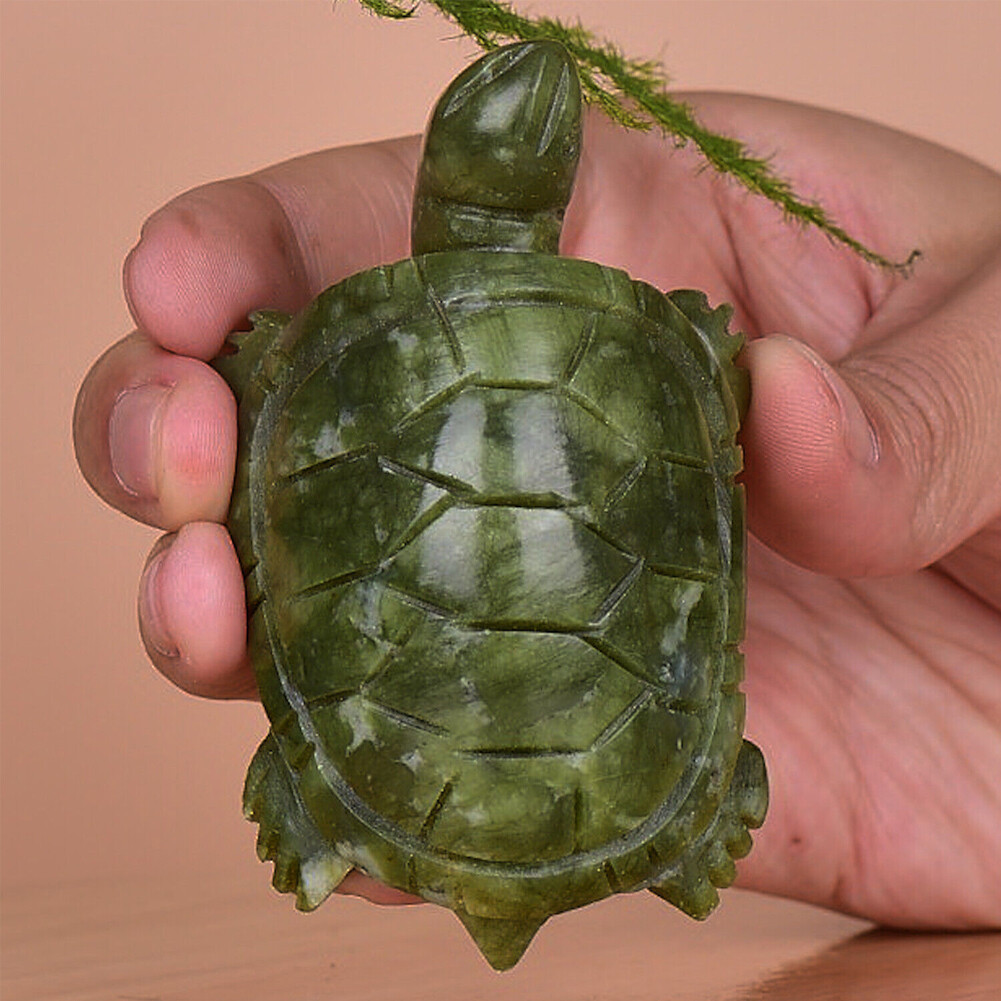 1PCS Natural Crystal Quartz Jade Turtle Carved Mineral Specimen Heling Random