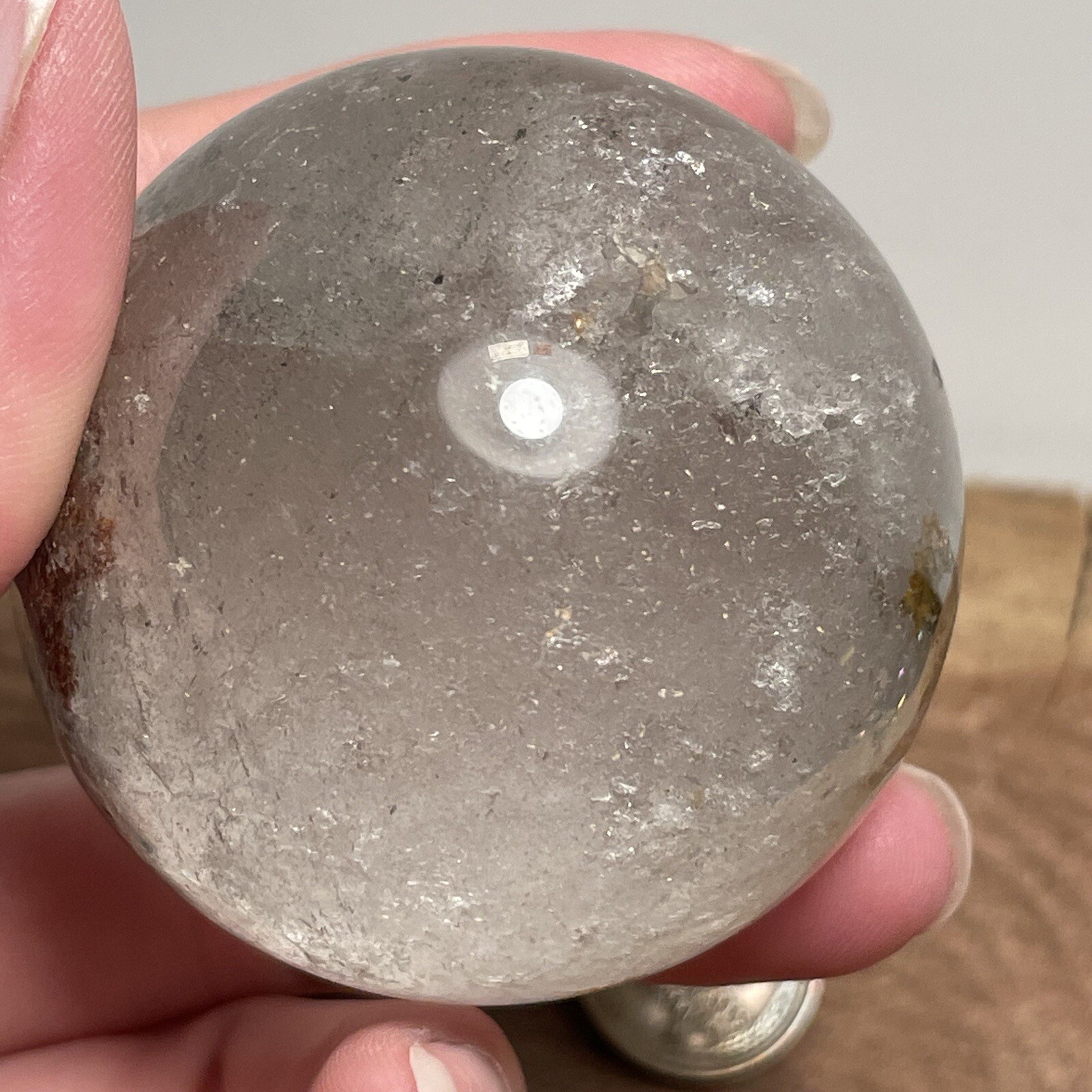 **No Stand** Beautiful Little Garden Quartz Sphere 187 Grams