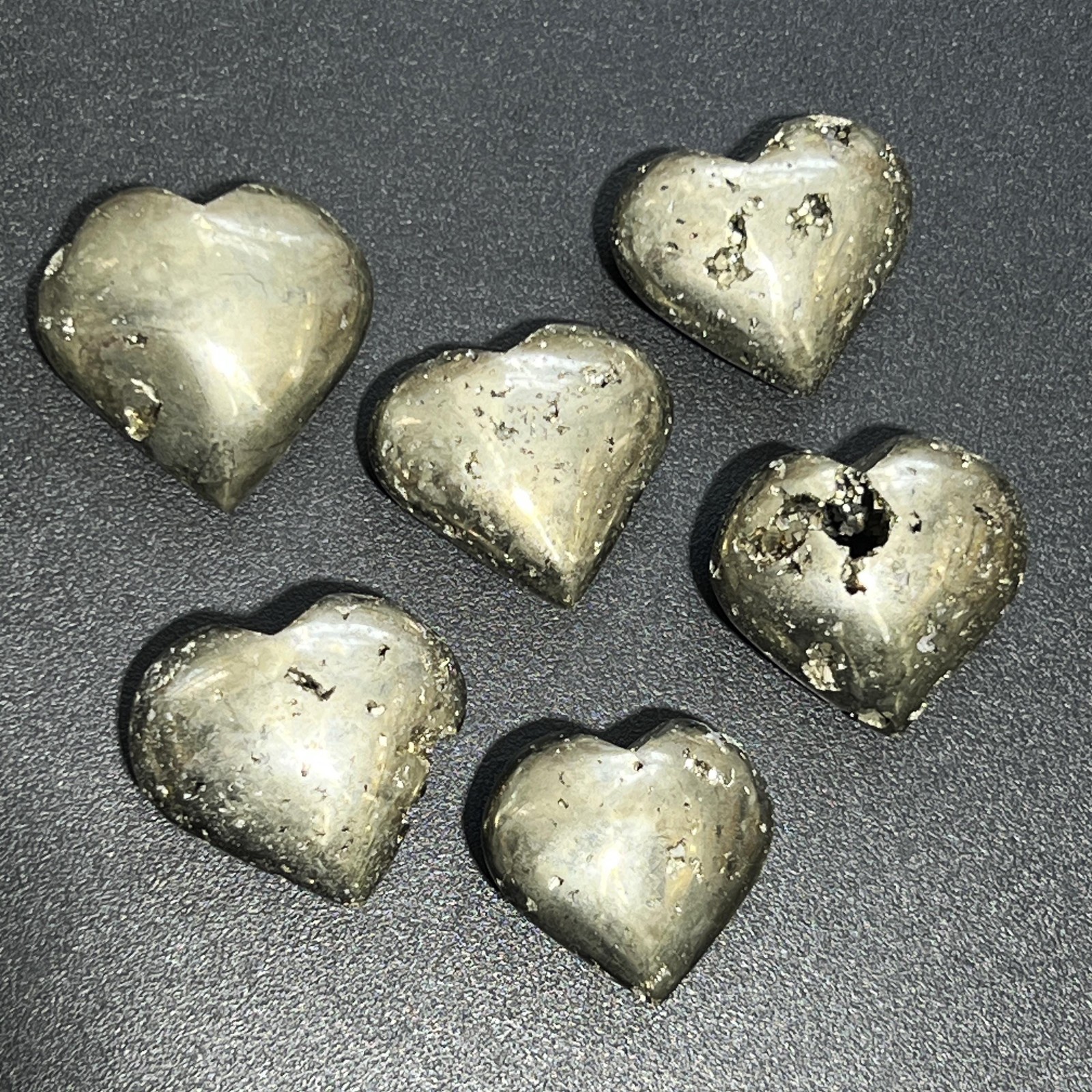 Iron Pyrite Puffy Crystal Heart Natural Genuine Crystal Mineral