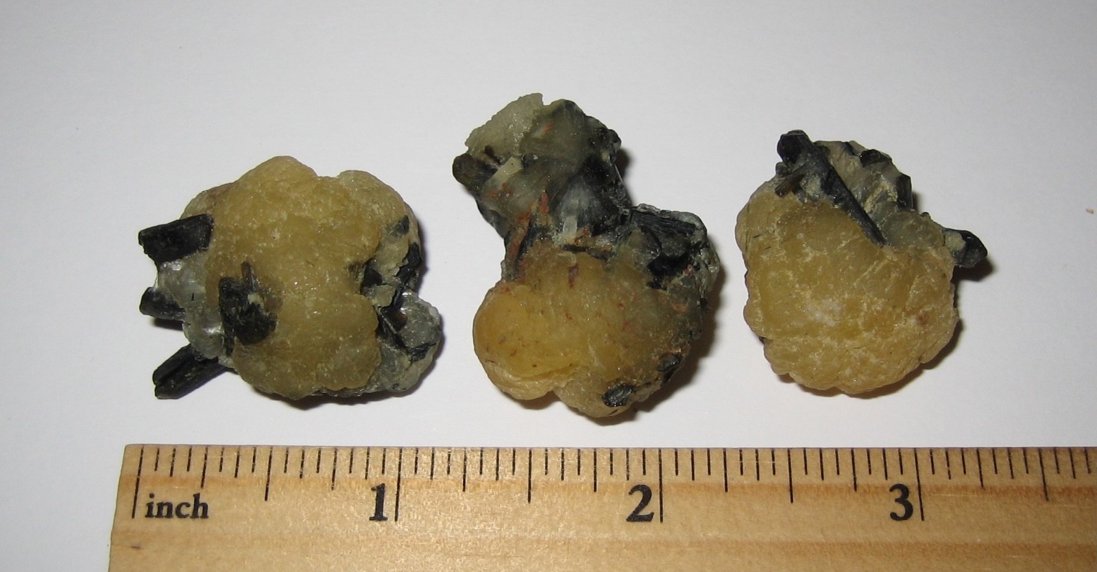 3 SMALL RARE NATURAL 1″-1.2″ YELLOW STILBITE & EPIDOTE CRYSTAL CLUSTERS ~ 36g *1