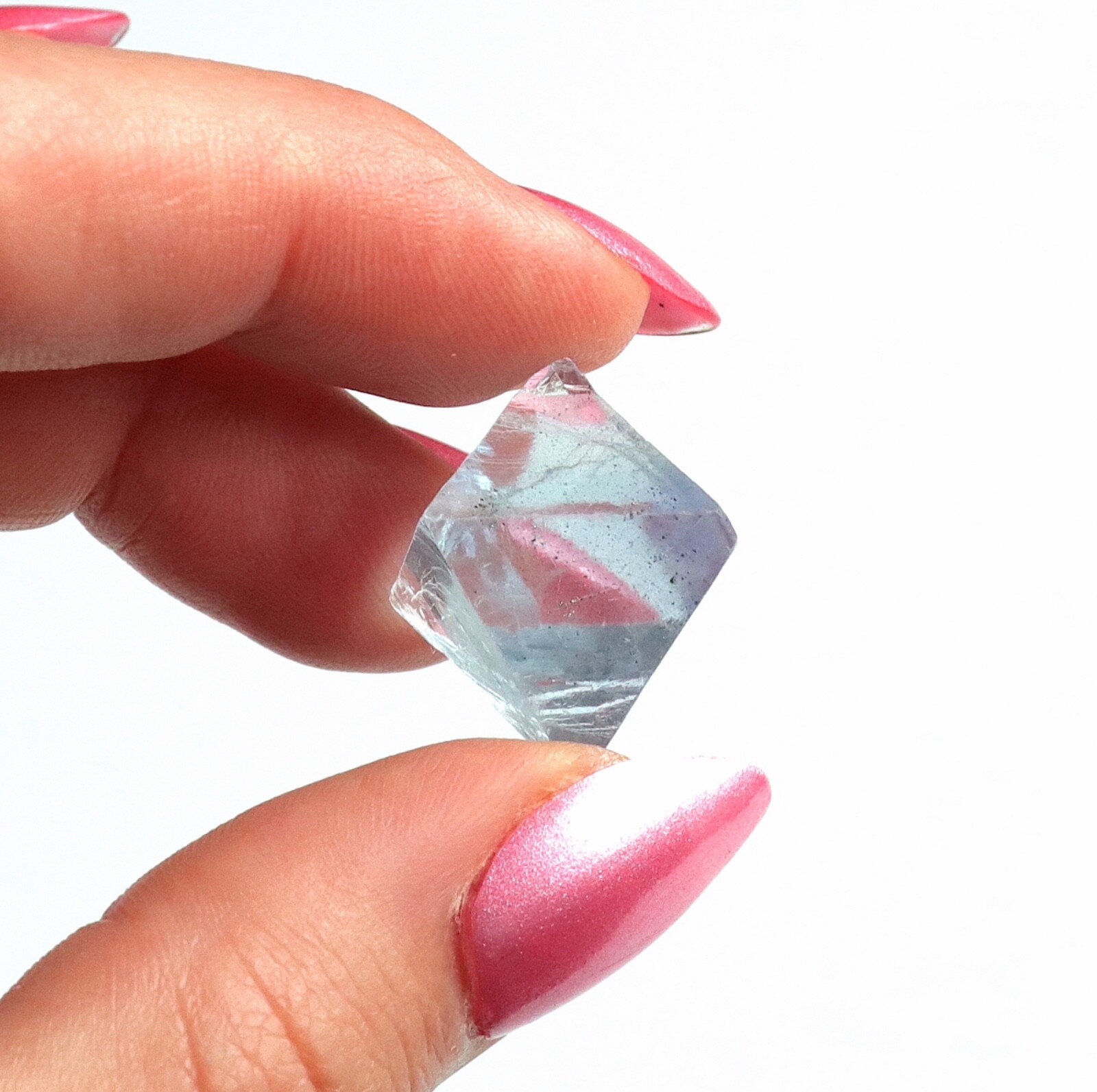 Fluorite Octahedron Gemmy Sky Blue Color Cave In Rock, Illinois 2.4 Cms