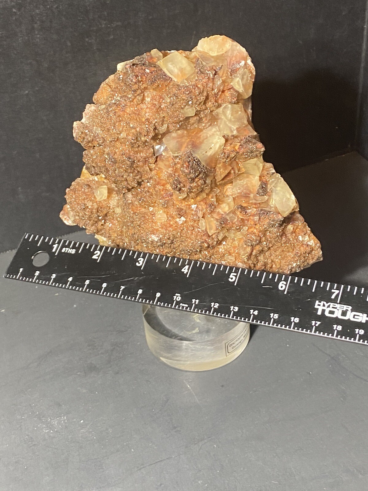 DOG TOOTH CALCITE SCULPTURE LUCITE BASE Crystal Specimen on Lucite