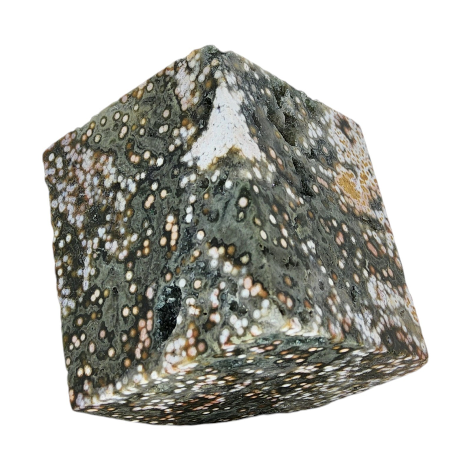 Ocean Jasper, 1 5/8 inch, cube, high quality, orbicular, specimen, #R-6272