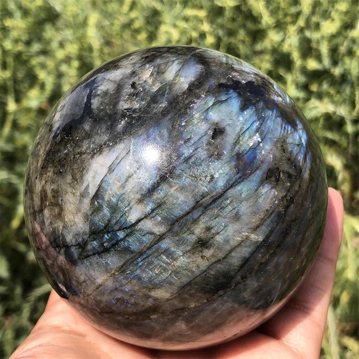 800g Natural Labradorite Ball Quartz Crystal Sphere Reiki Crystal Decor Gift