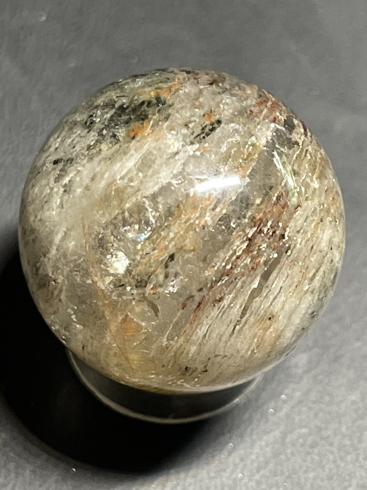 Amphibole Scenic Thousand Multi Layer Quartz Sphere Ball Orb Marble 22.5mm, 14g