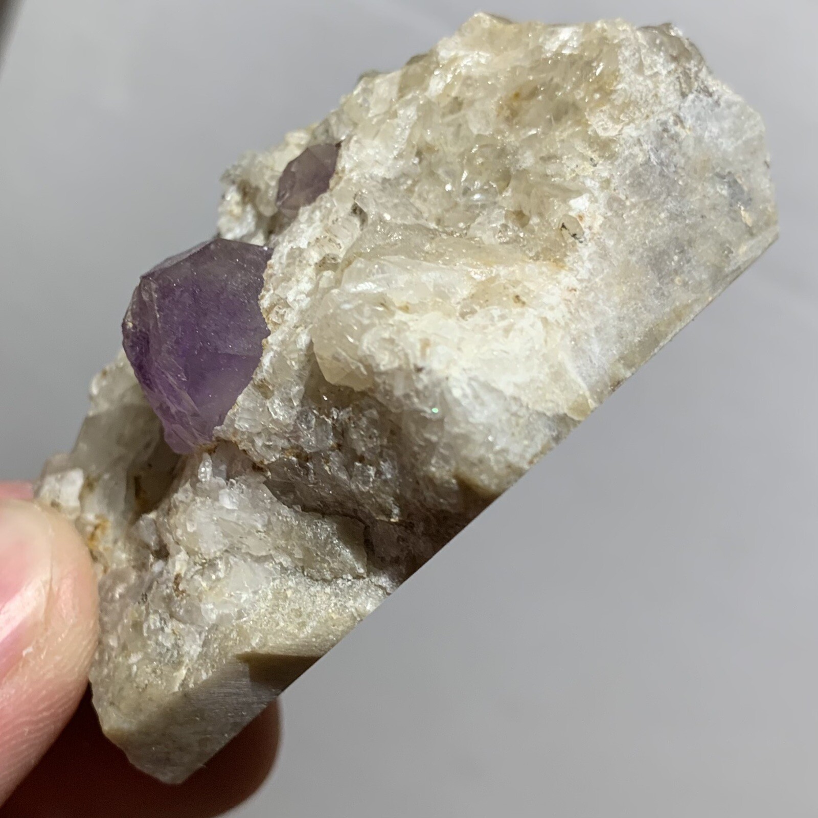 Amethyst Quartz Crystal In Calcite Muqur Ghazni AFGHANISTAN 96g