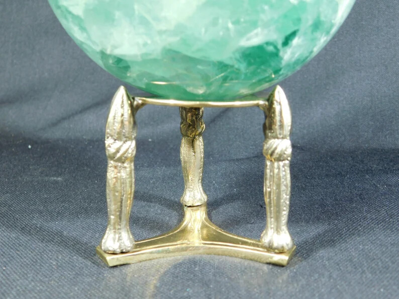 Sphere Display Stand PILLAR Design Medium Size Brass / Gold Color