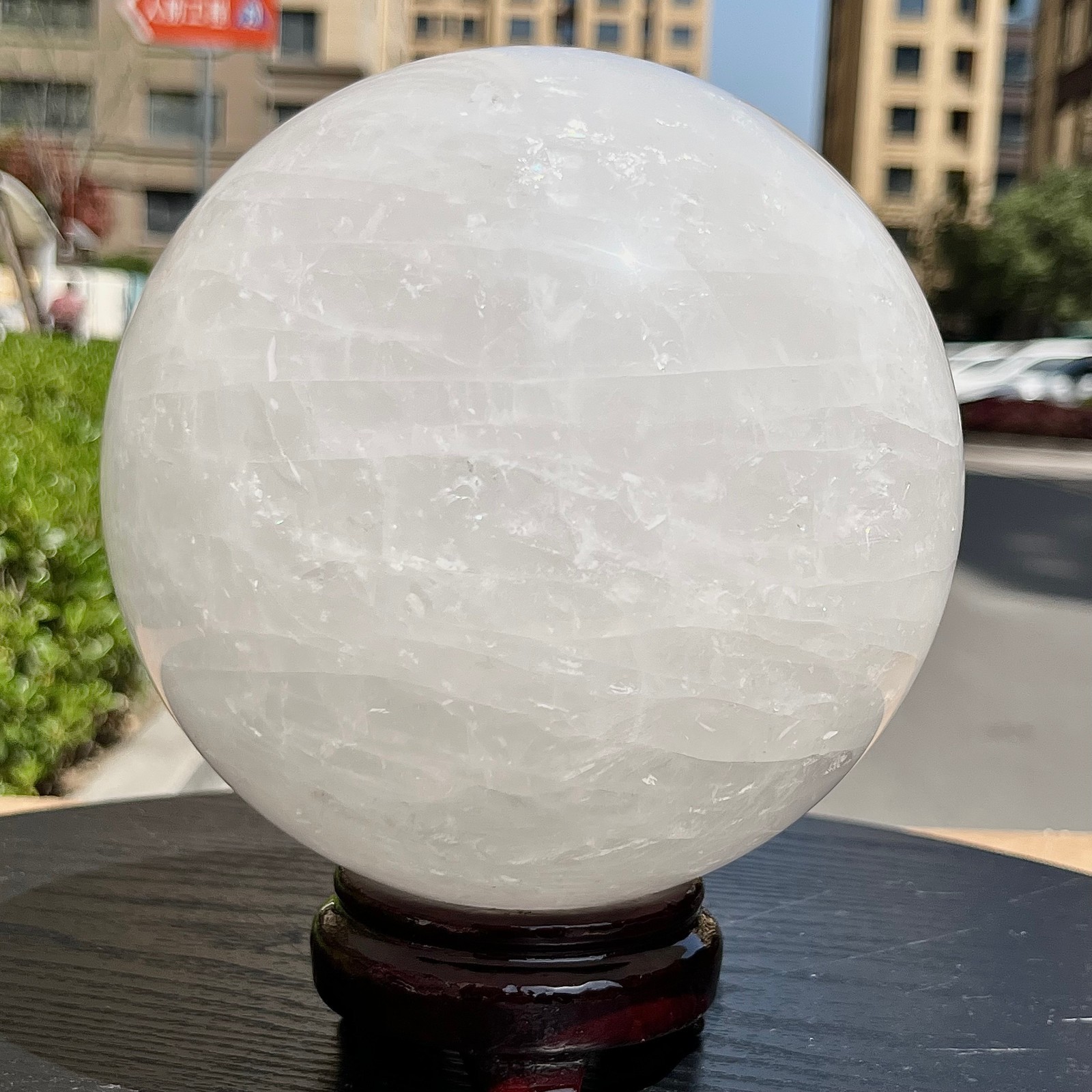 Natural Quartz Crystal Sphere Ball Healing Stone Home Decor 10.5 lb