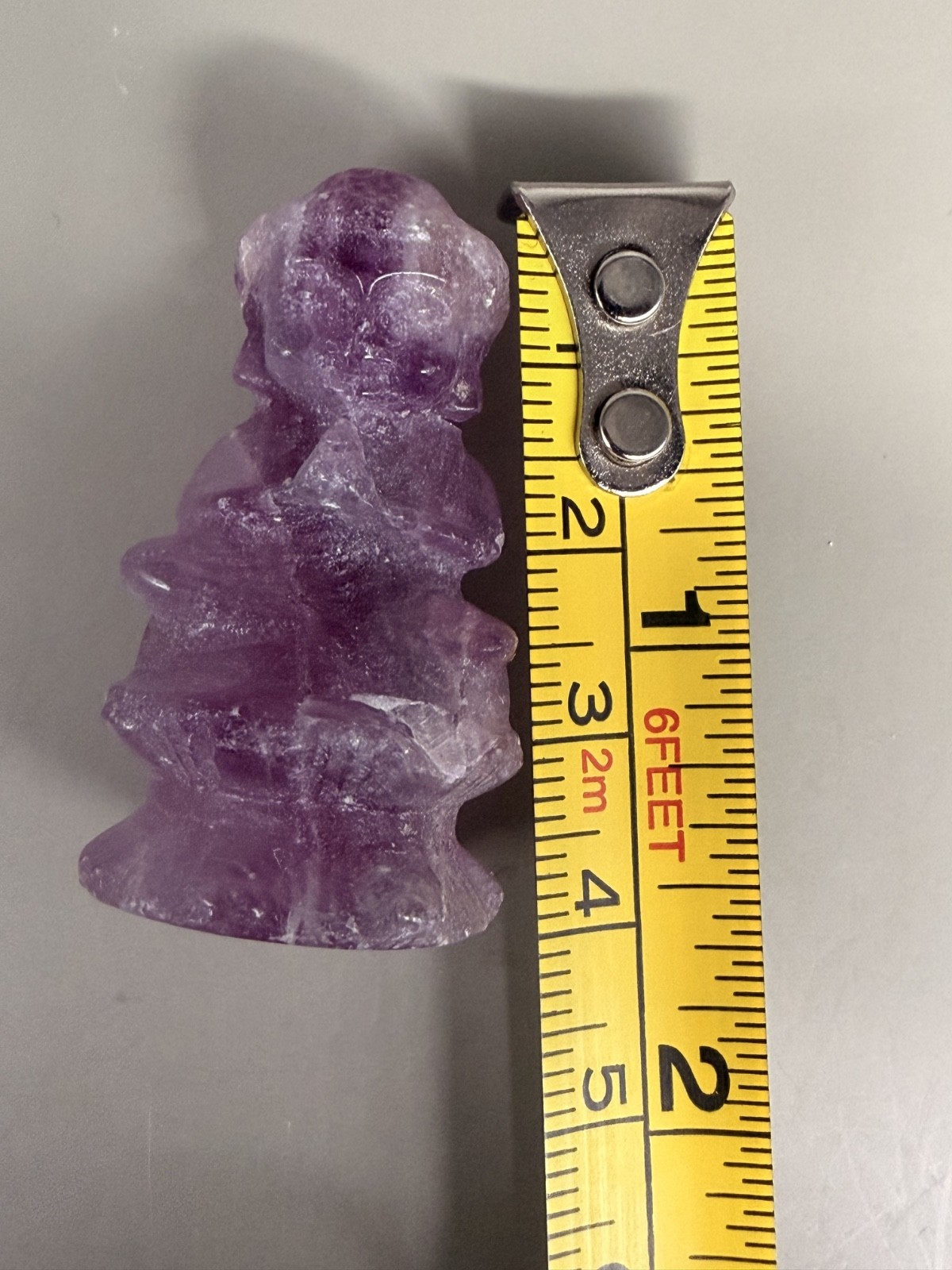 Amethyst Praying Buddha 0.77oz 2.75″ Purple Crystal Meditation Carving