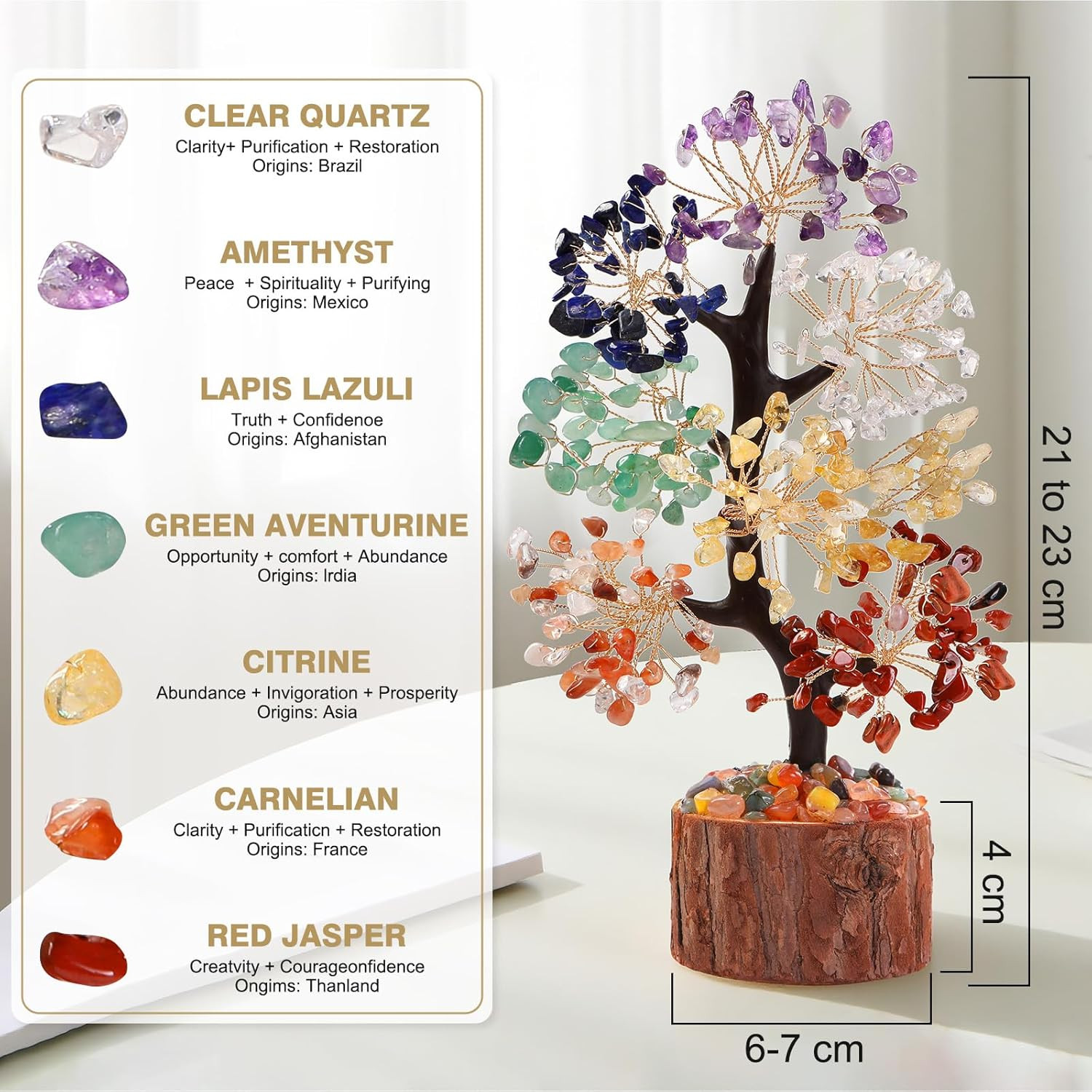 7 Chakra Crystal Tree of Life,Handmade Birthday Gifts for Women Mom Sister Boss,