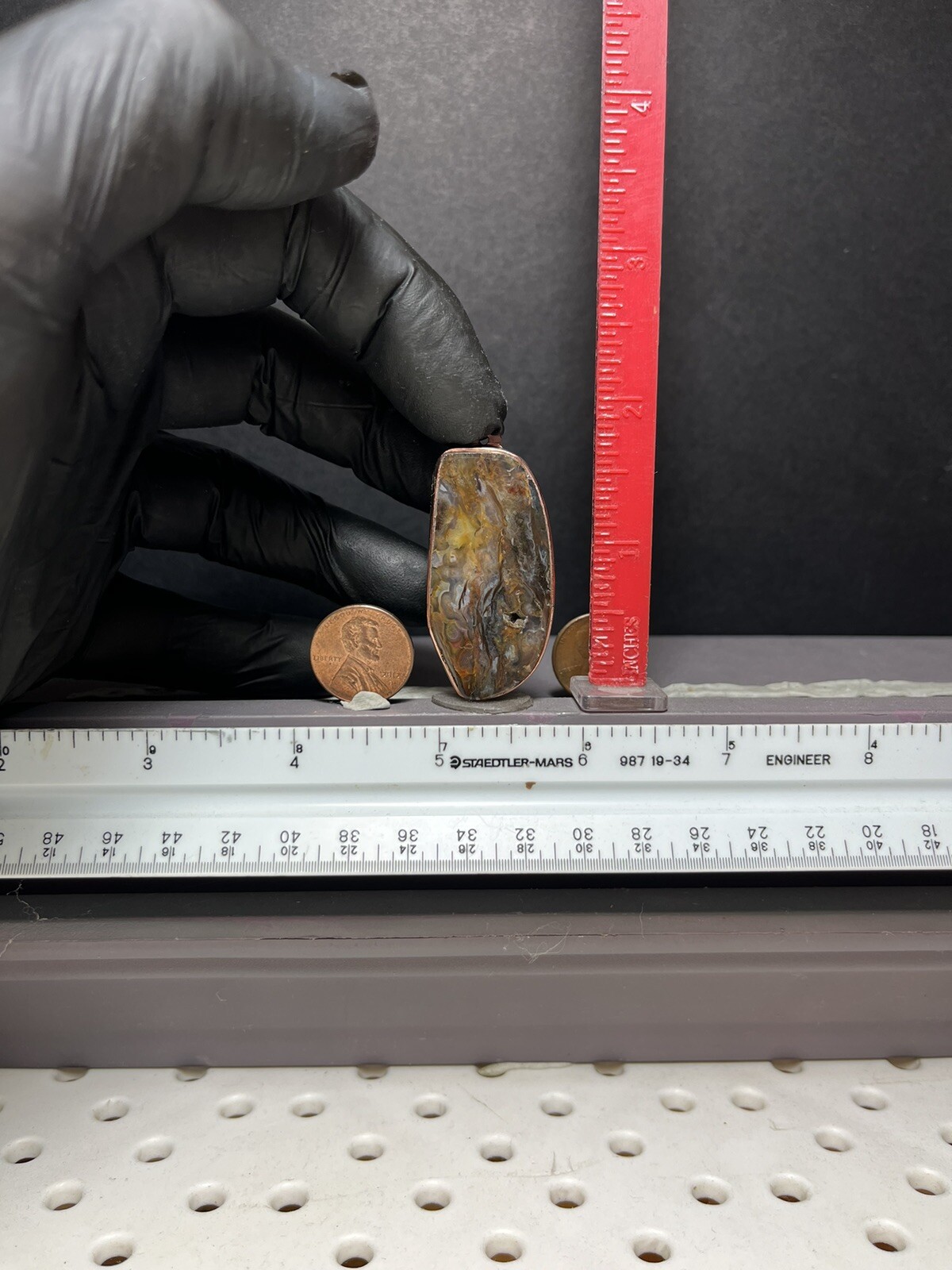 petrified wood/copper Pendant/J67 BOGO.01