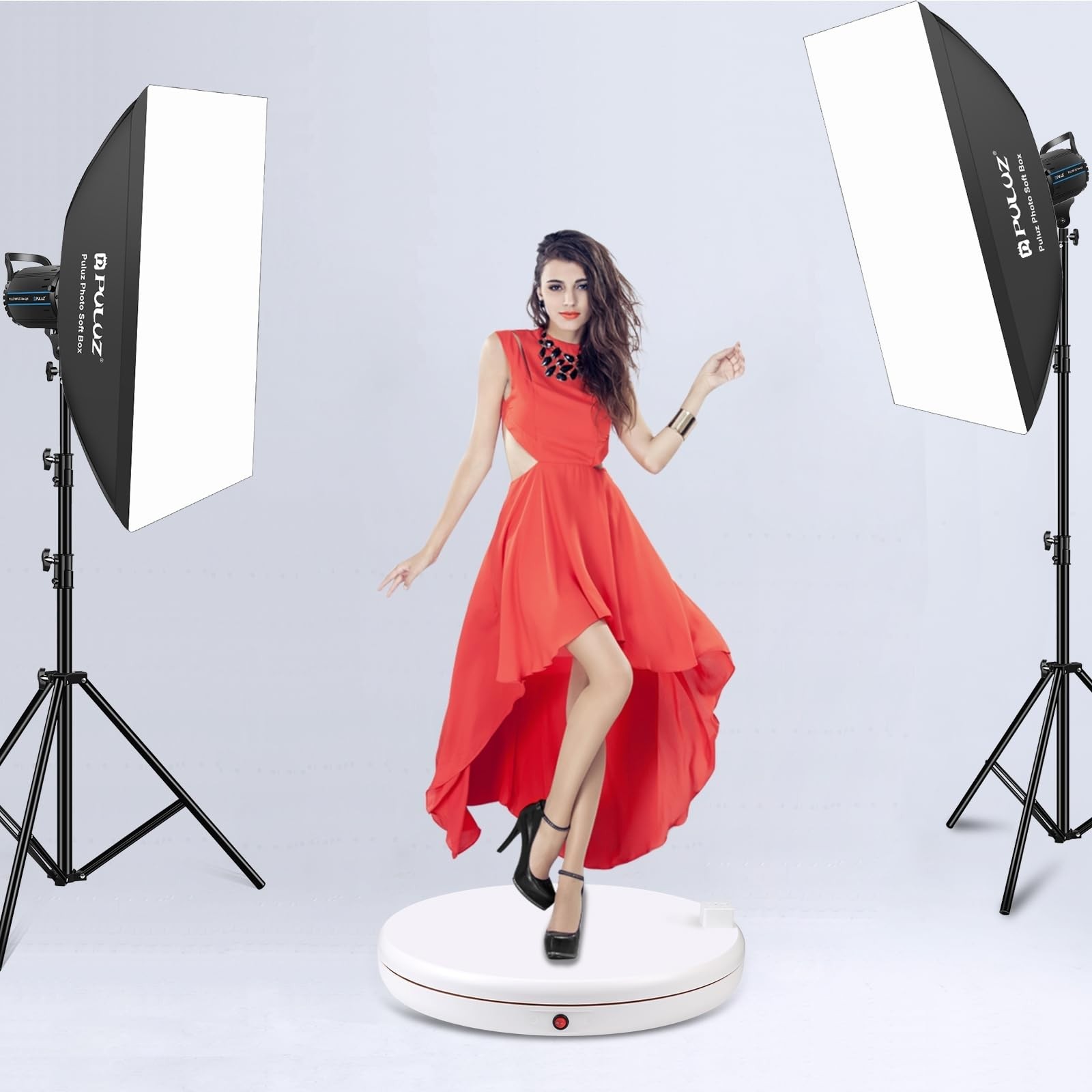 JORIXXY 45cm/18Inch Electric Motorized Rotating Turntable Display Stand