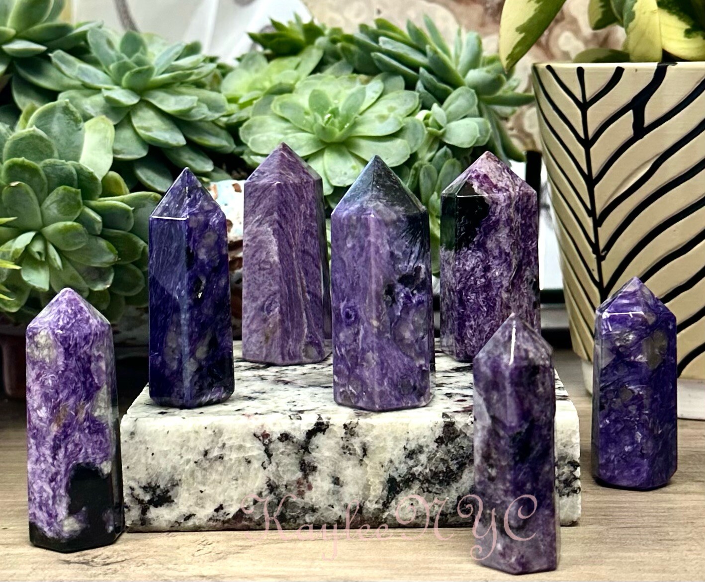 Wholesale Lot 1 Lb Natural Charoite Obelisk Tower Point Crystal Energy