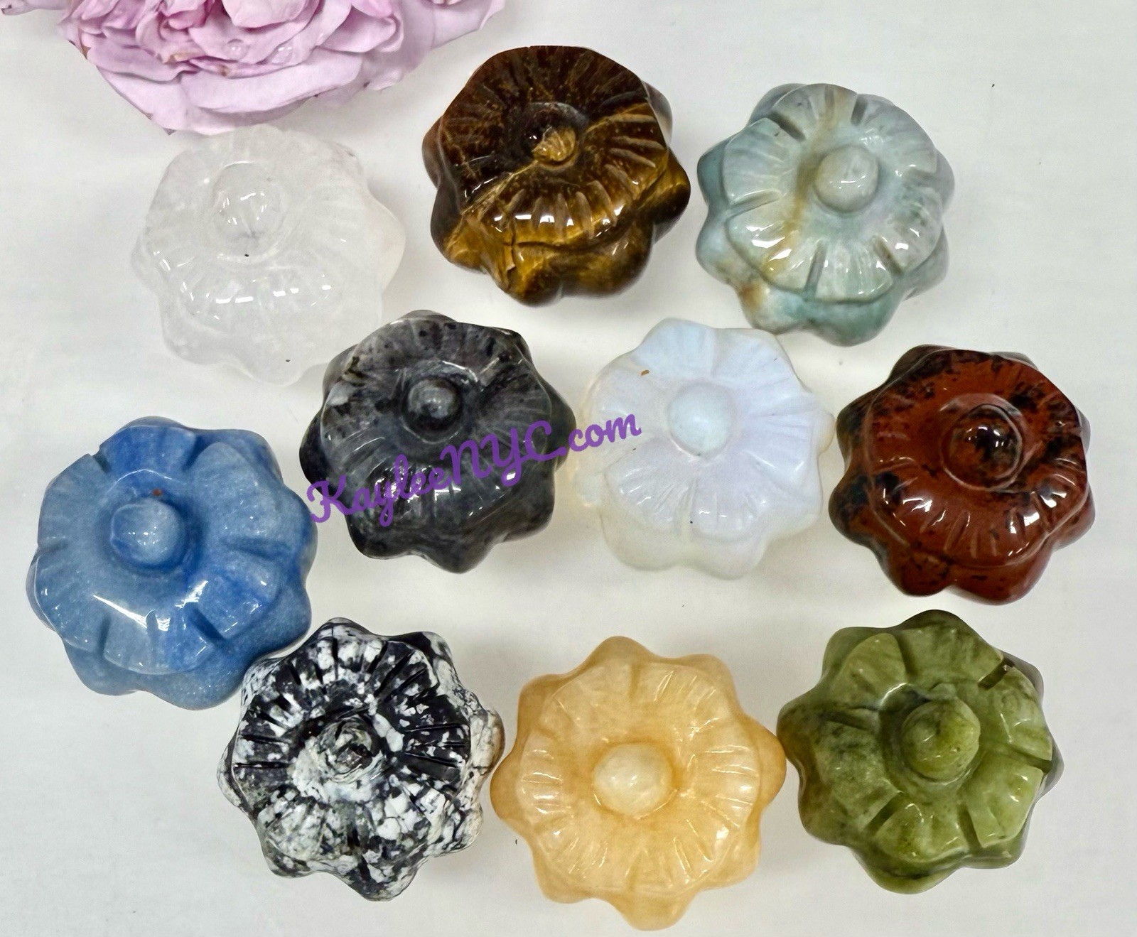 Wholesale Lot 10 Pcs Mixed Crystal Pumpkin Healing Energy