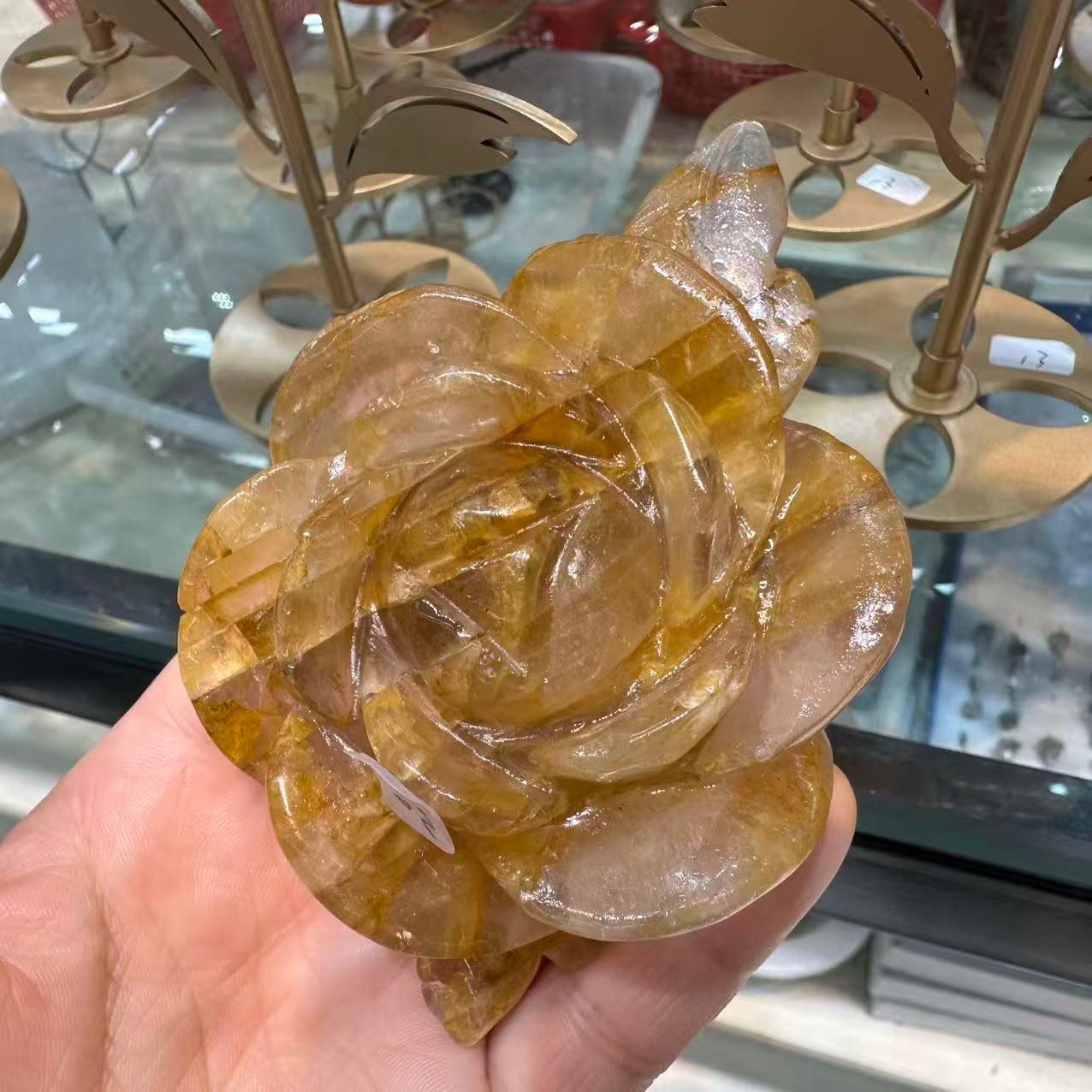 1pc Natural Gumflower Quartz Hand Carved Flower Skull Crystal Energy Reiki Decor