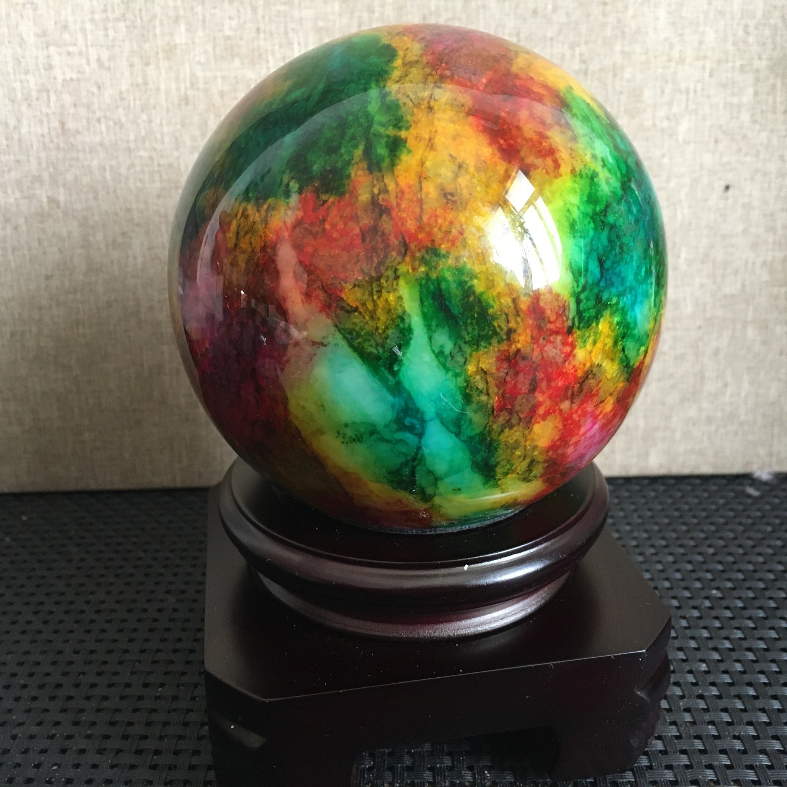 1496g “Seven Colors Jade” crystal sphere specimen -Taiwan China
