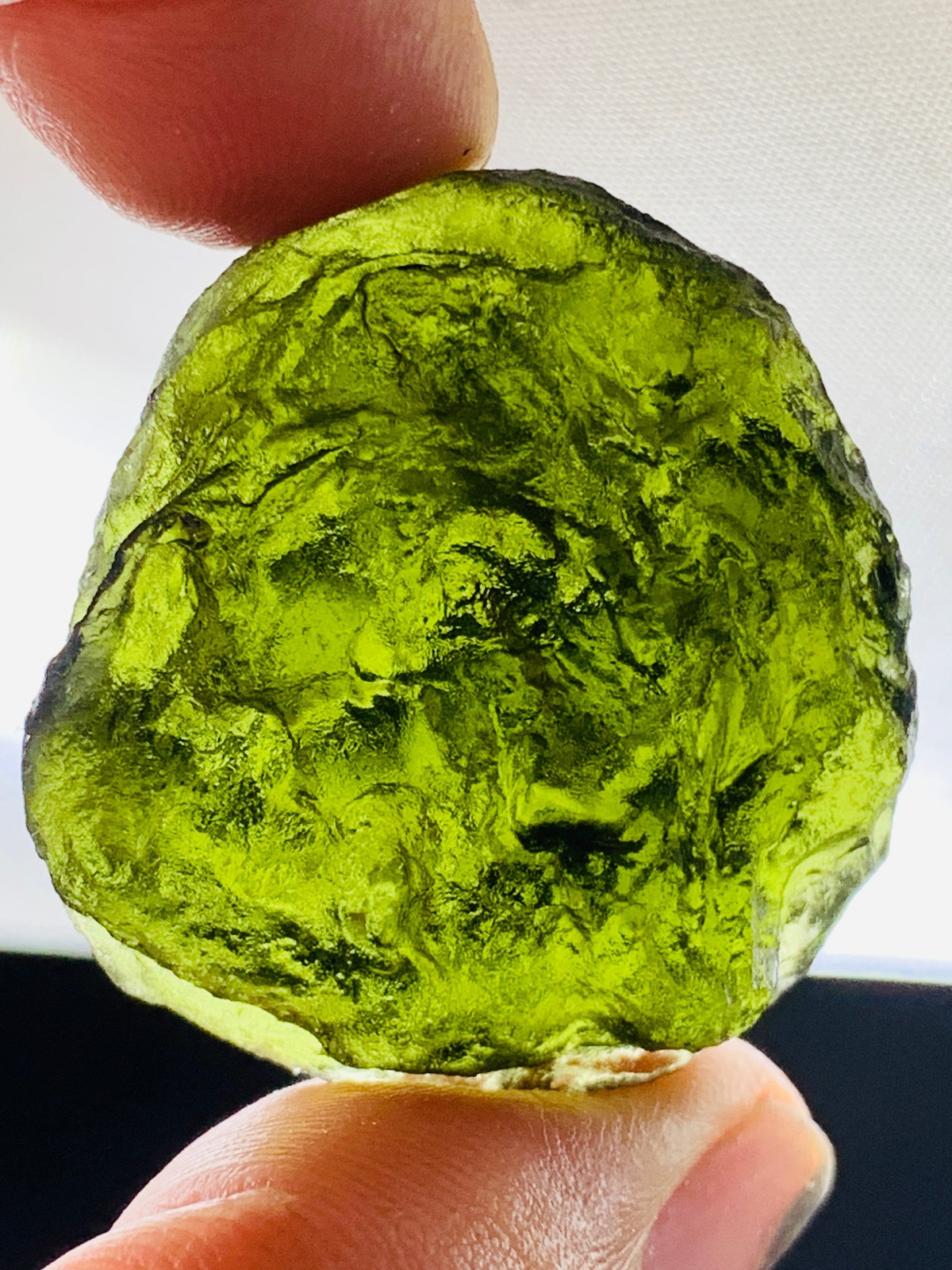 TOP Moldavite Raw Moldavite Crystal from Czech Republic PICcertificate 90CT