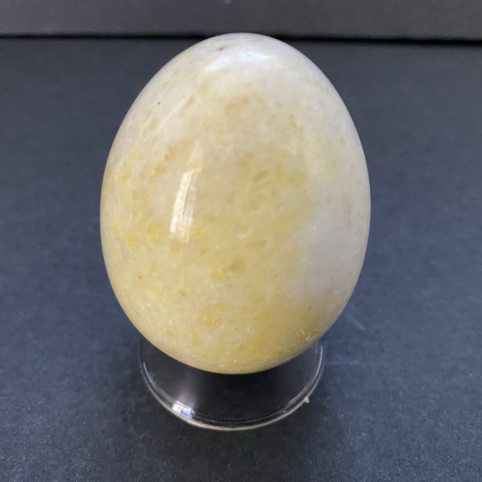 Natural Onyx Stone Egg With Stand Hand Polished Banded Agate Calcite Crystal