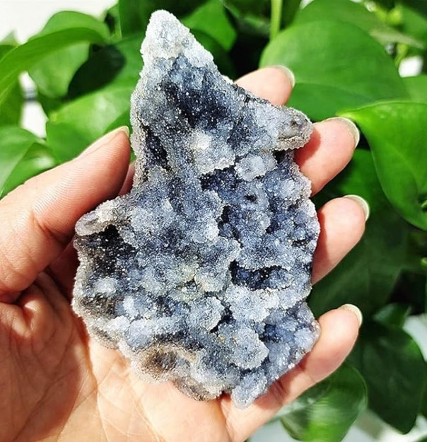 Vintage Natural Black Druzy Sphalerite Rough Mineral Crystal Cluster Stone Gift