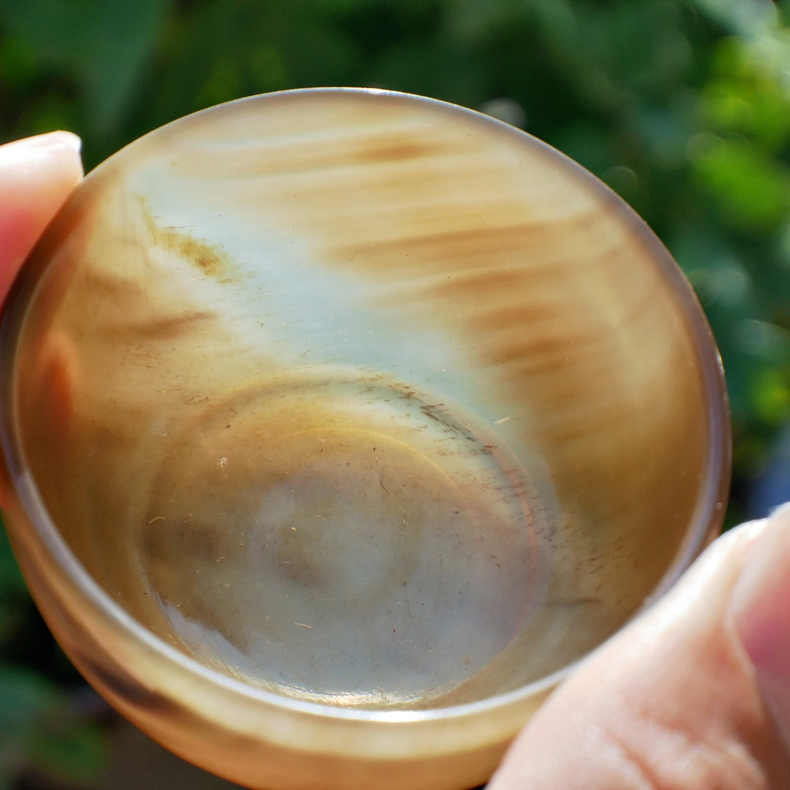 Natural Ox Horn Bowl Gemstone Crystal Quartz Dish Healing Sacral Chakra Reiki 1p