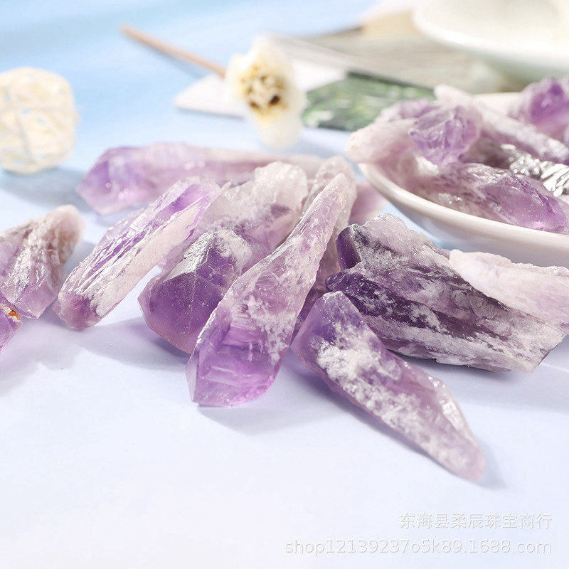 1Pcs Natural Amethyst Cluster Quartz Geode Druzy Stone Crystal Gem Wand Scepter