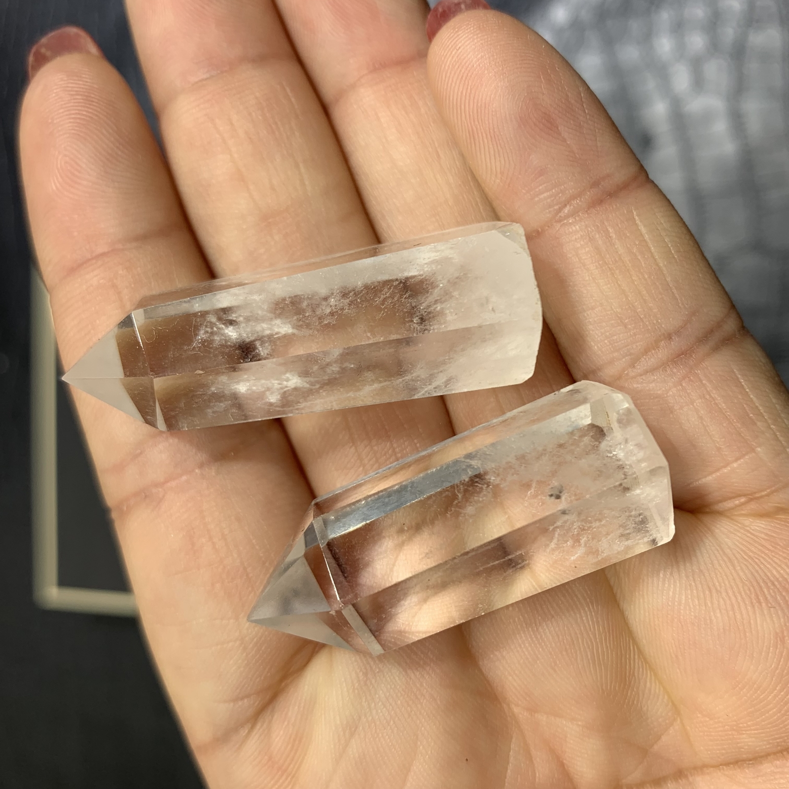 20pc natural mini clear quartz obelisk crystal wand point healing random